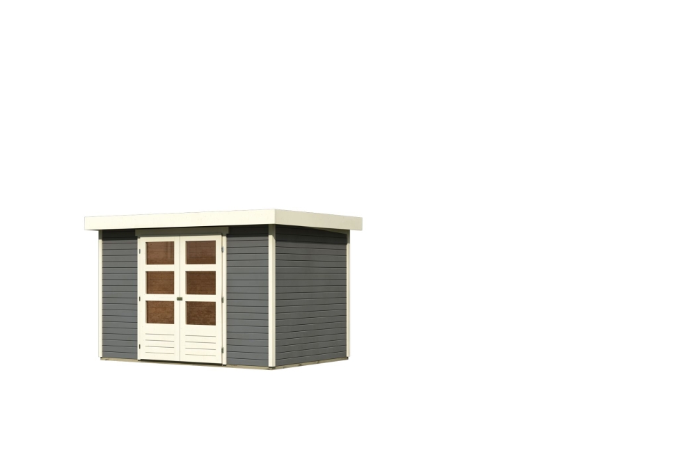 Karibu Gerätehaus Askola 4 in Terragrau, Freisteller