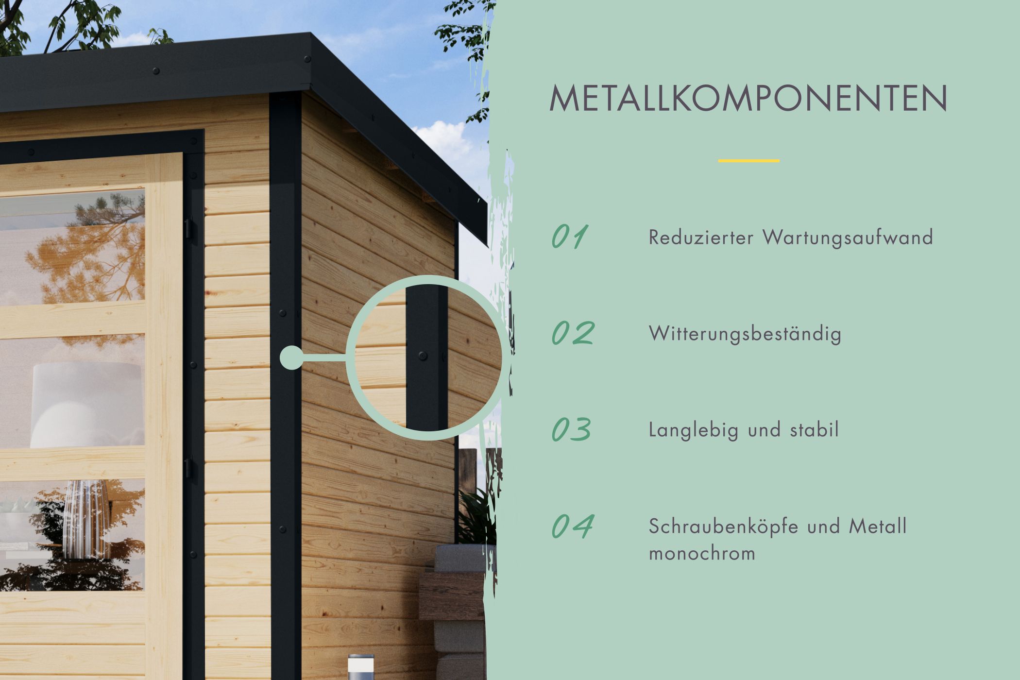 Gartenhaus Holz & Metall Jupiter 5 terragrau - Metall anthrazit / Lagerabverkauf