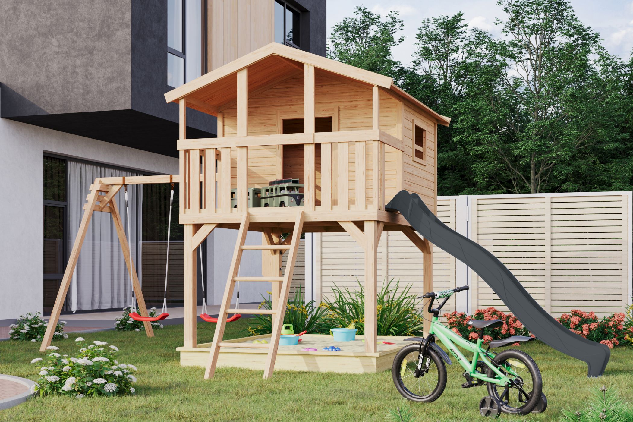Innenarchitektur, Gras, Holz, Spielbereich, Draußen