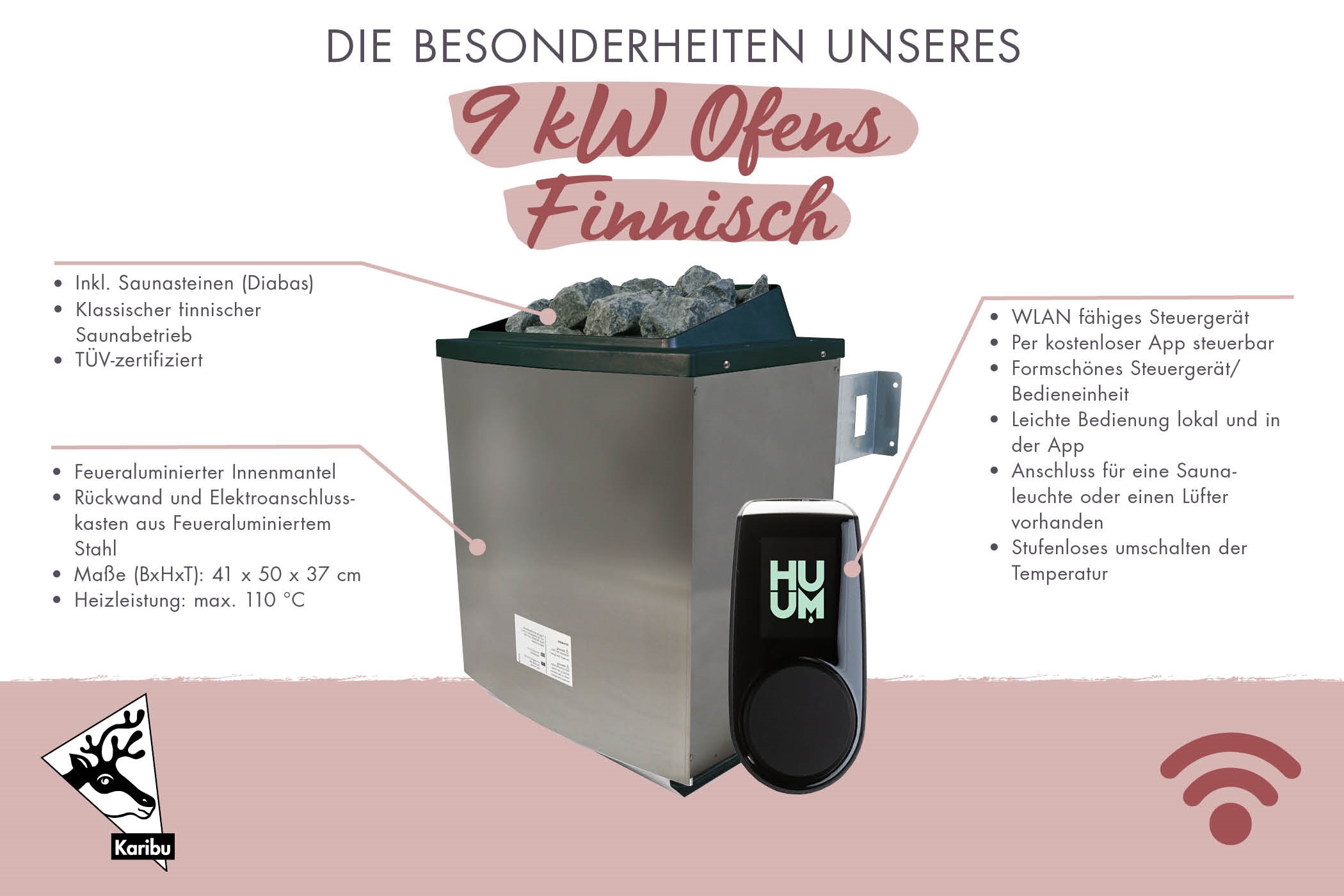 Außenansicht der Karibu Sauna Valida 1 Fronteinstieg aus nordischer Fichte mit Ganzglastür und Fronteinstieg