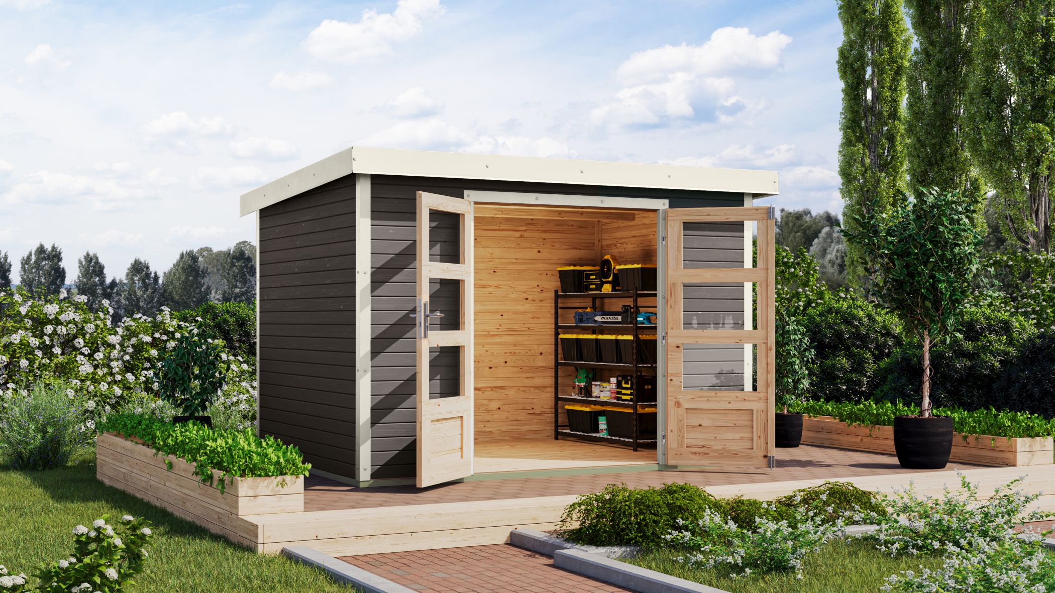 Jupiter 4 B terragrau / Metall: weiß / Lagerabverkauf