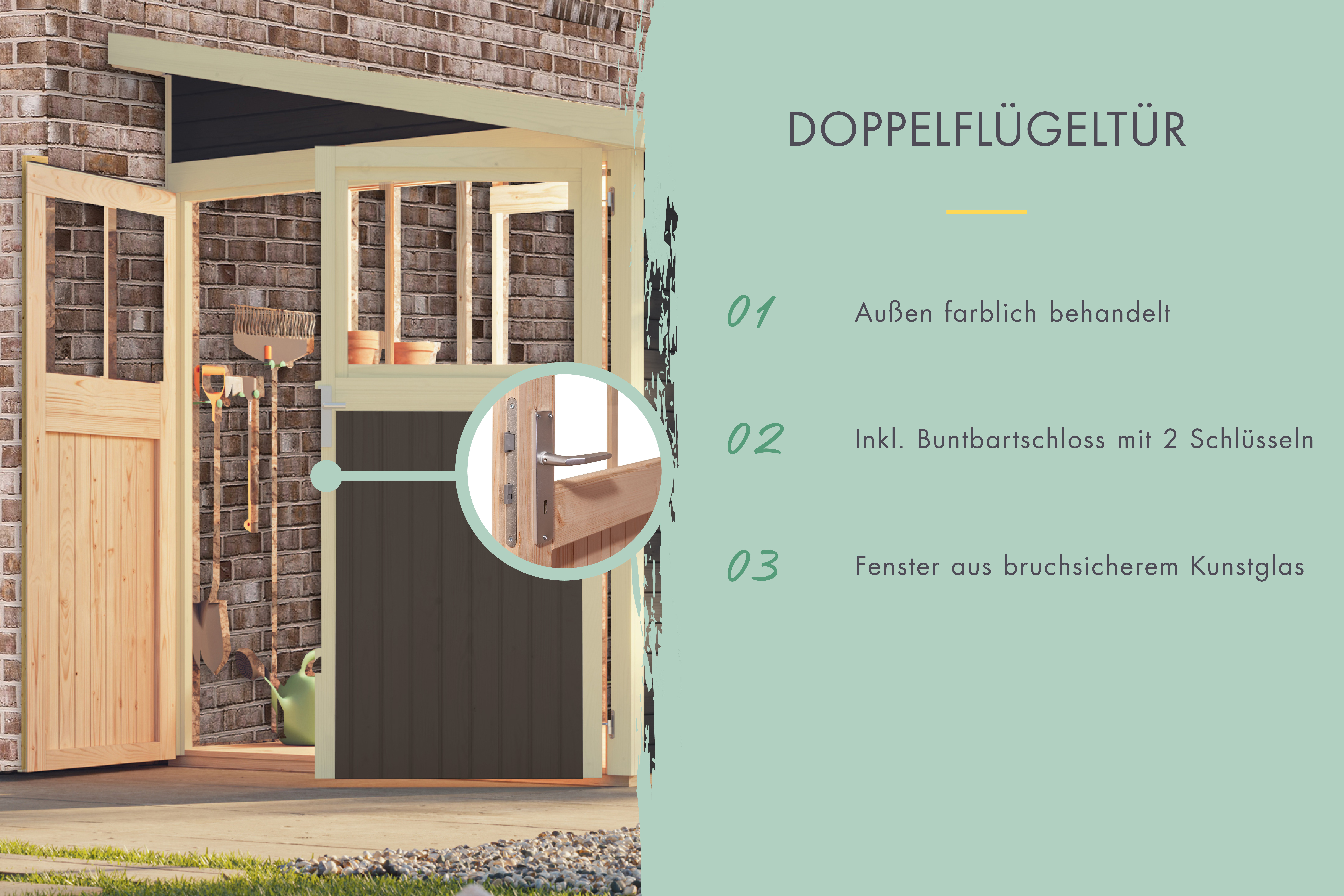 Detailansicht eines Karibu Gartenprodukts aus Holz