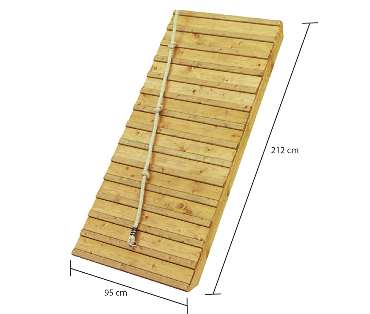 Holzrampe mit Klettertau