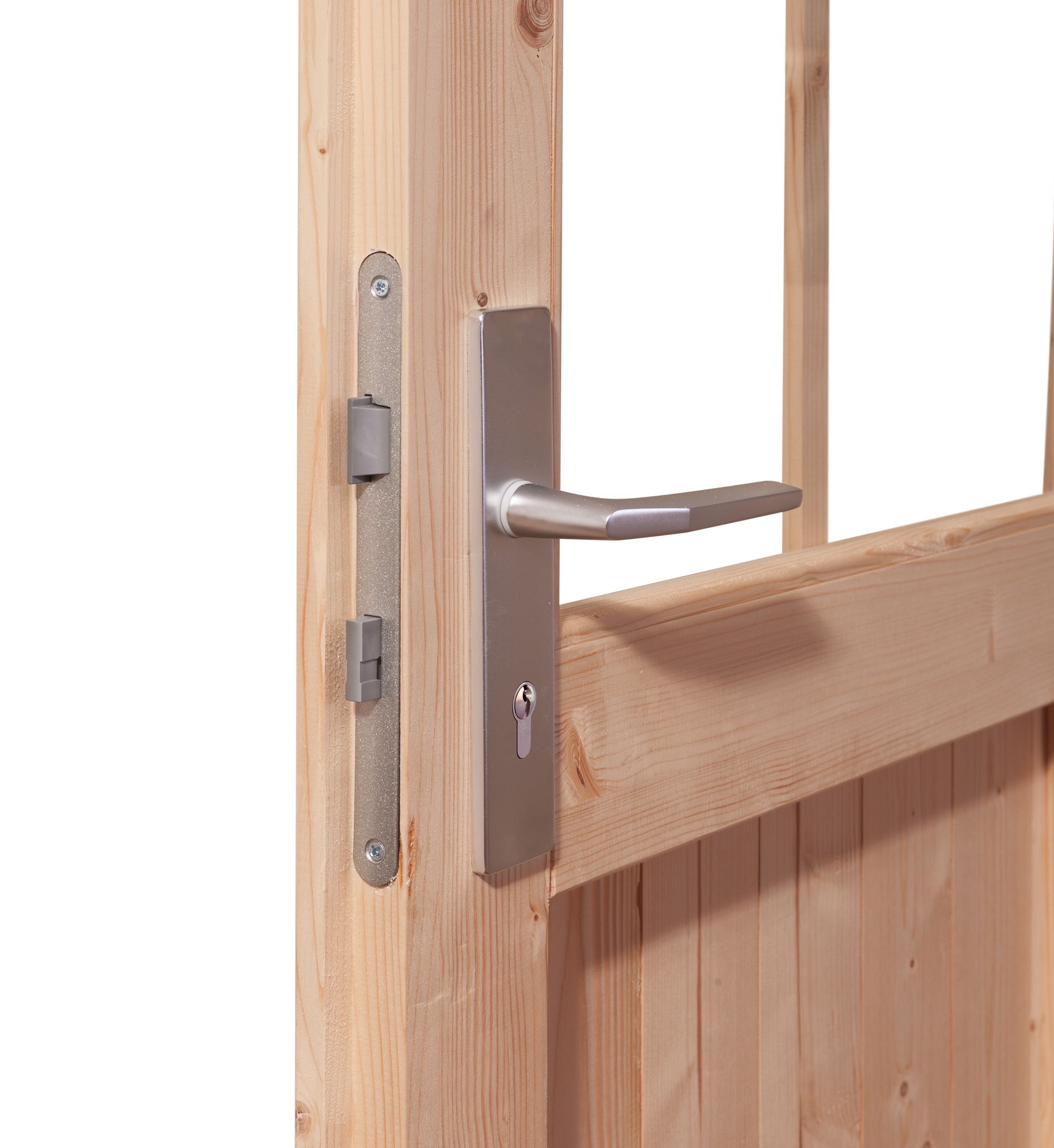 28-mm-Blockbohlenbauweise des Karibu Gartenhaus Kastorf 6 mit Nut-und-Feder-Verbindung