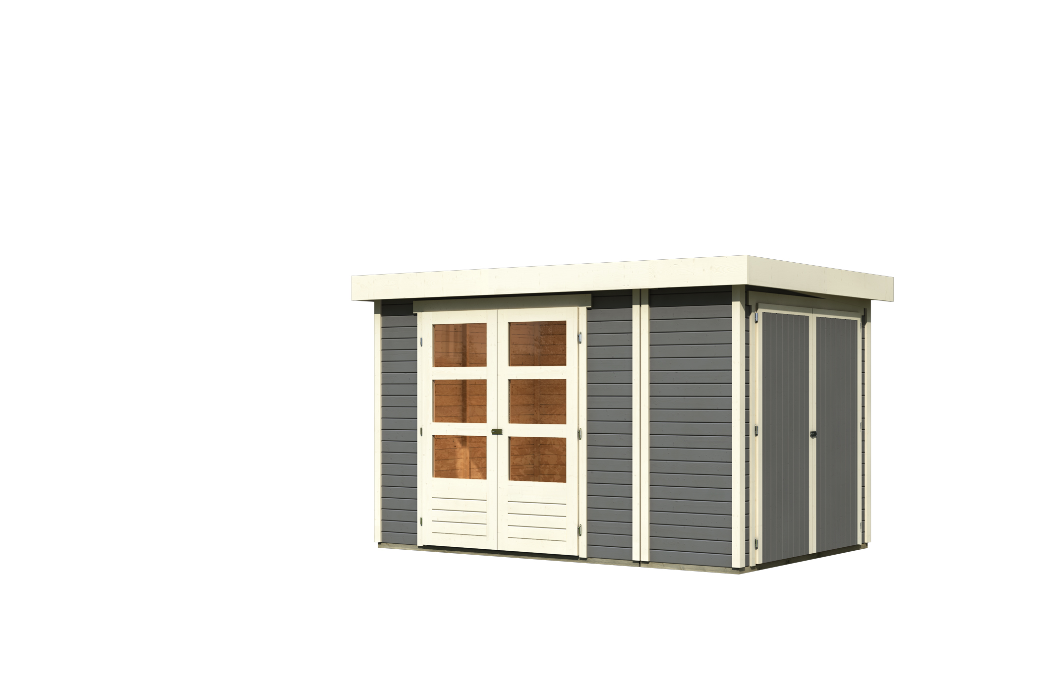 Karibu Gerätehaus Retola 3 in Terragrau, Freisteller