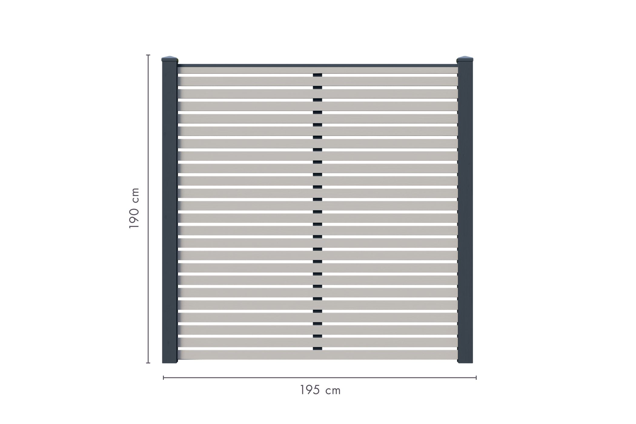 Lamellenzaun Komplettset lichtgrau / 1-10 Zaunfelder je 195 x 186 cm