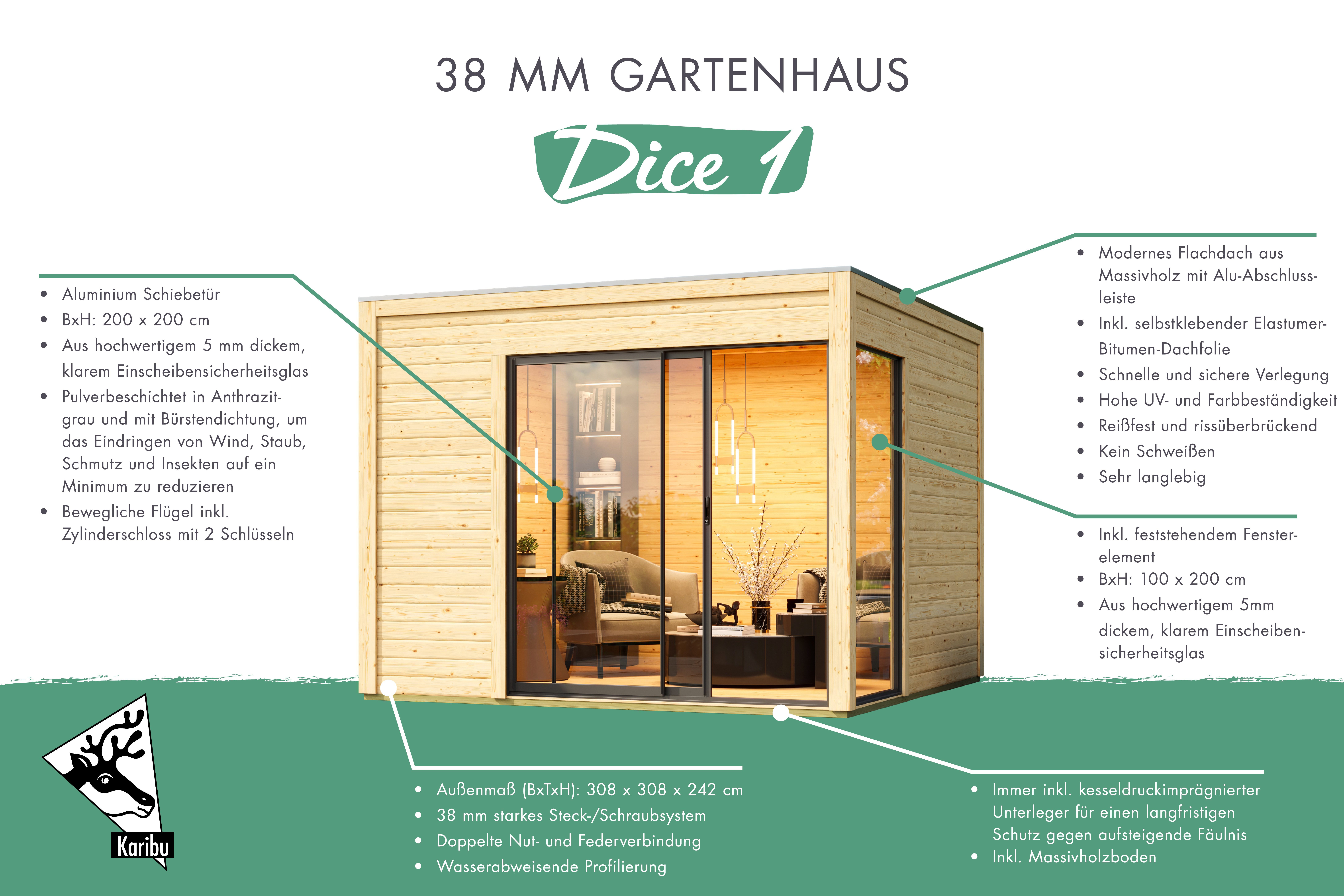 Gartenhaus Dice 1