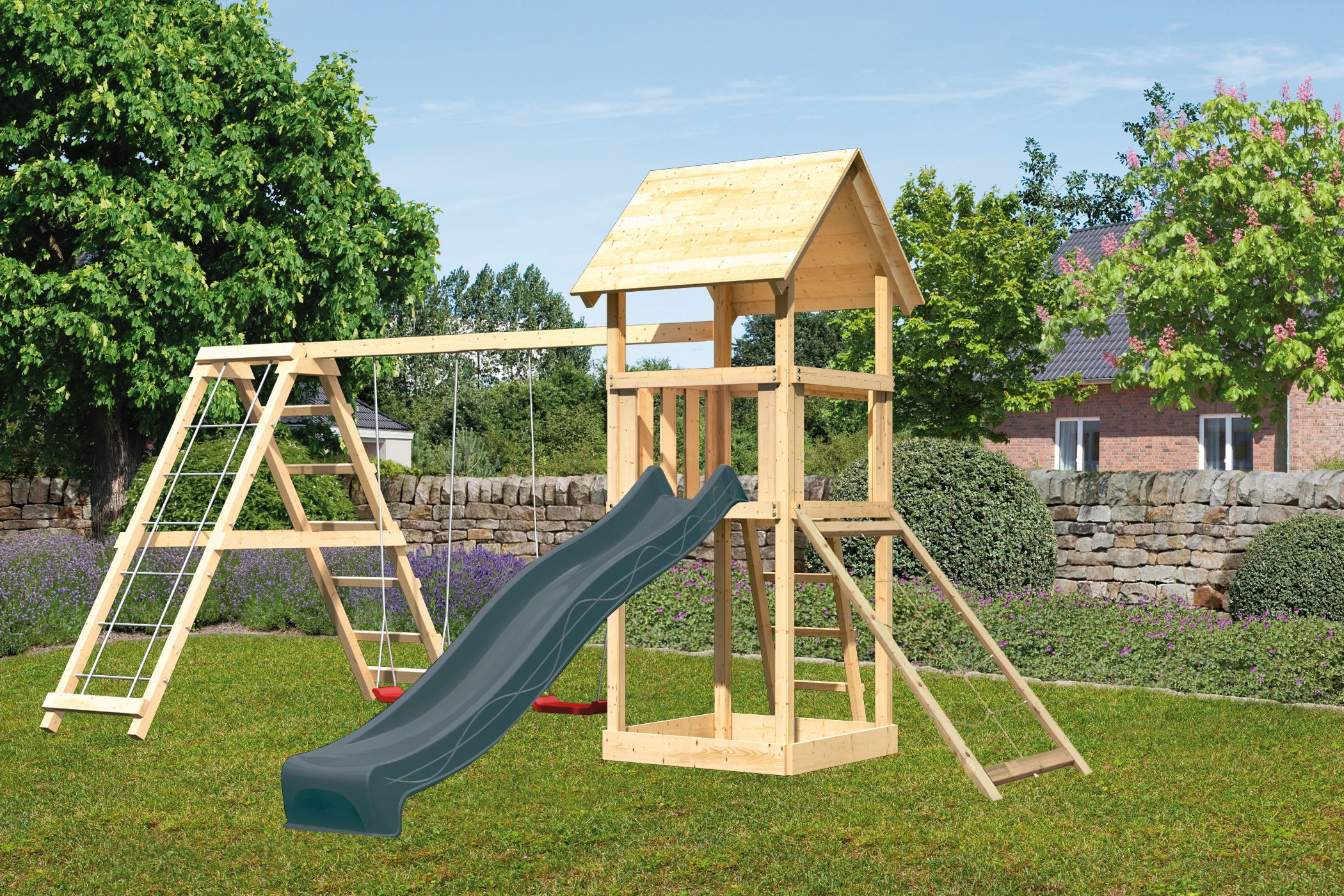 Spielbereich, Spielbereich im Freien, Draußen, Gras, Pflanze