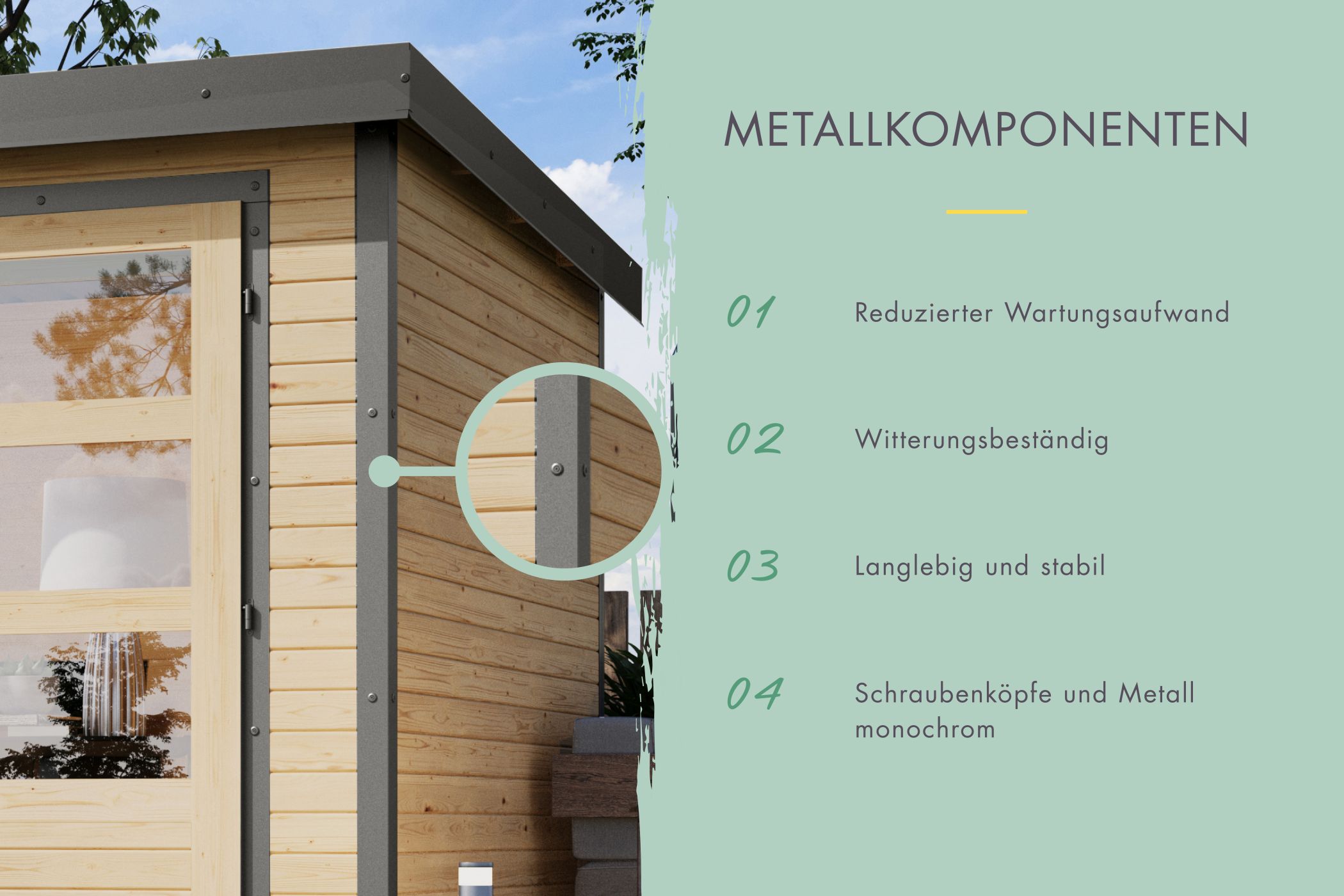 Gartenhaus Holz & Metall Jupiter 2 terragrau - Metall graualuminium / Lagerabverkauf