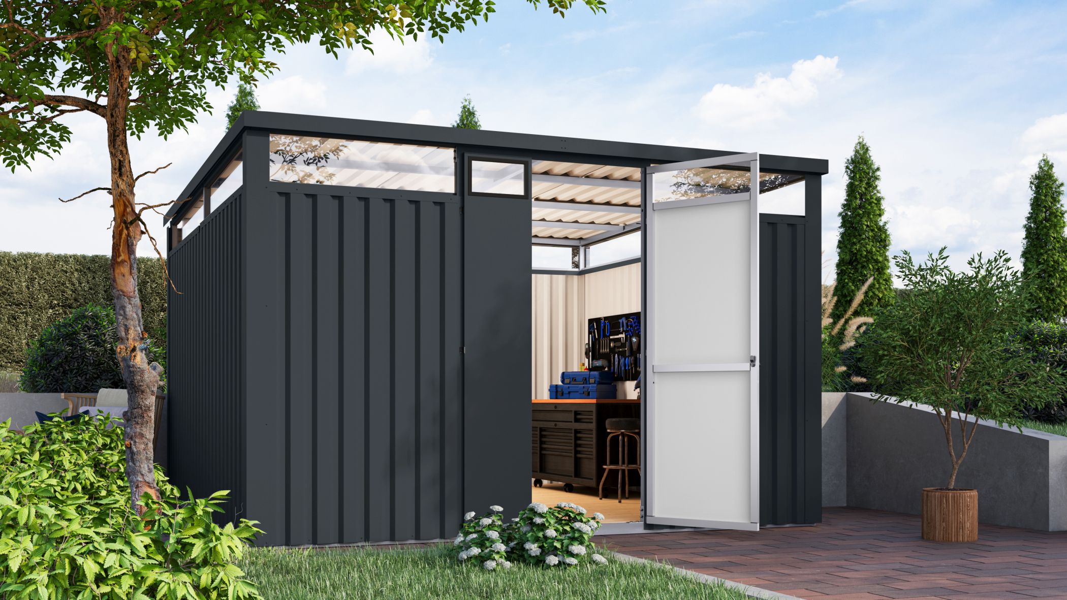 Metallhaus Østen 3,5 anthrazit / Lagerabverkauf