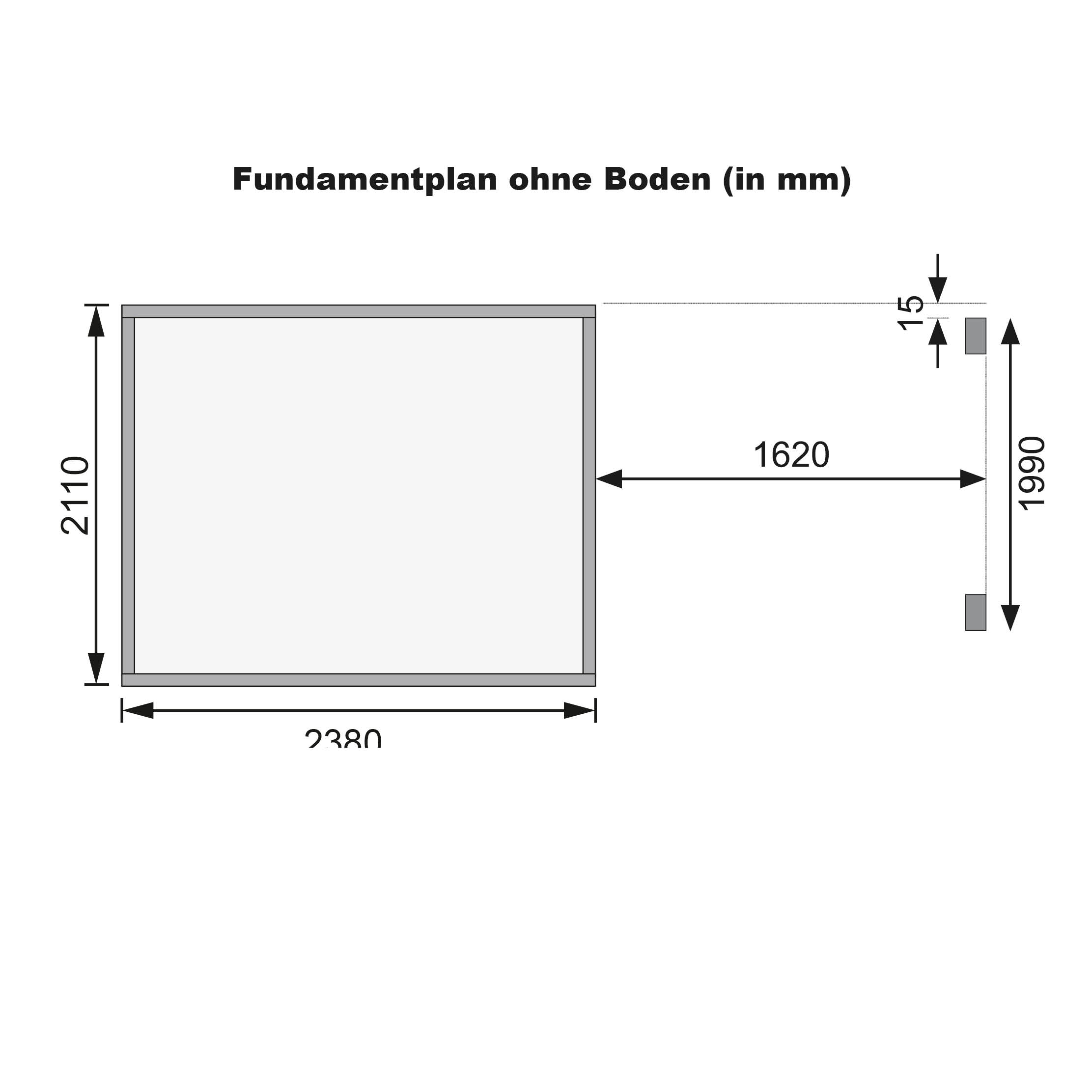 Gartenhaus Merseburg 5 vorvergraut mit Anbaudach / Lagerabverkauf