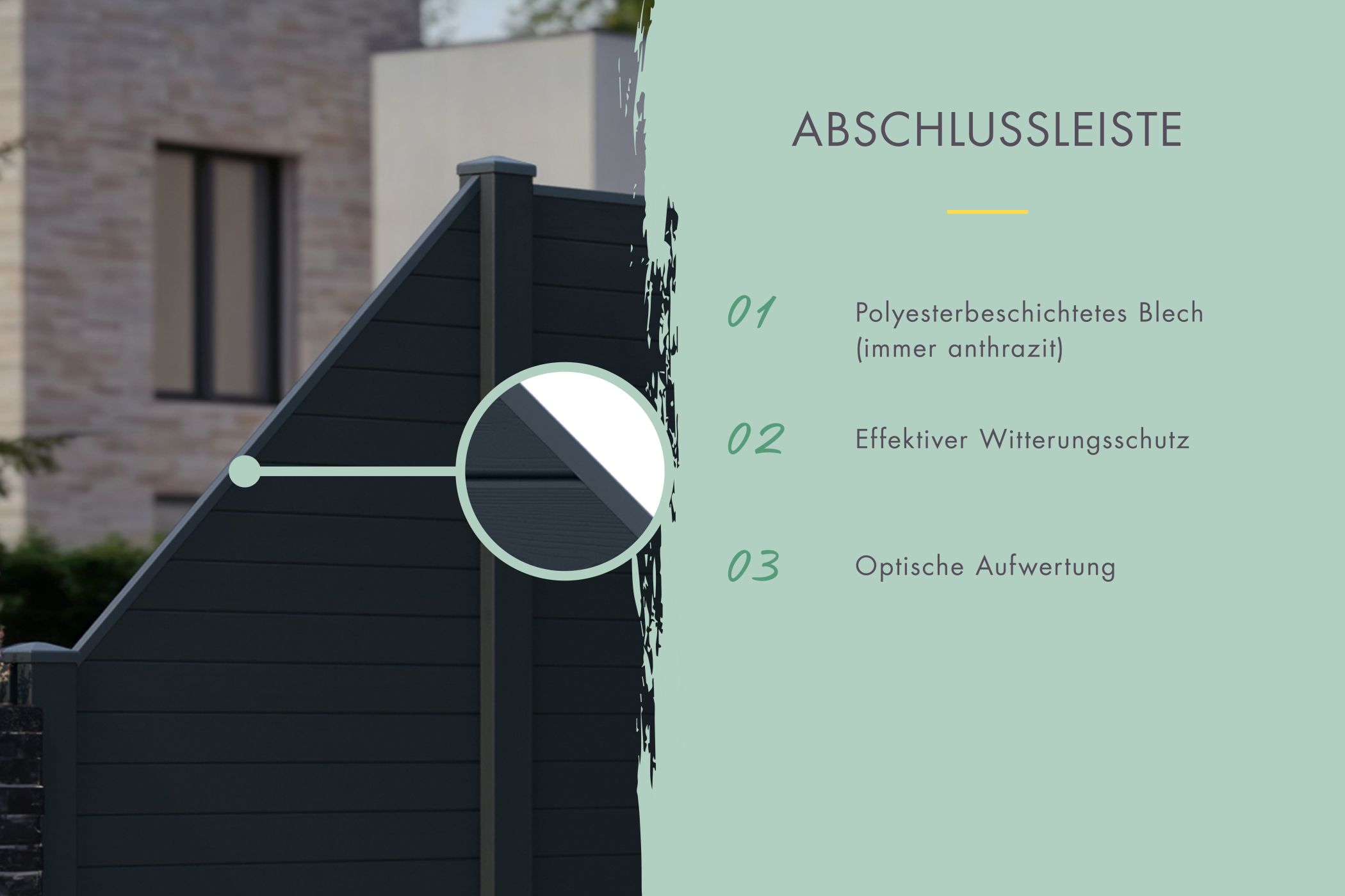 Sichtschutzzaun Zaunfüllung für Schrägelement (ohne Zubehör) anthrazit / Zaunfeld 90 x 186/90 cm