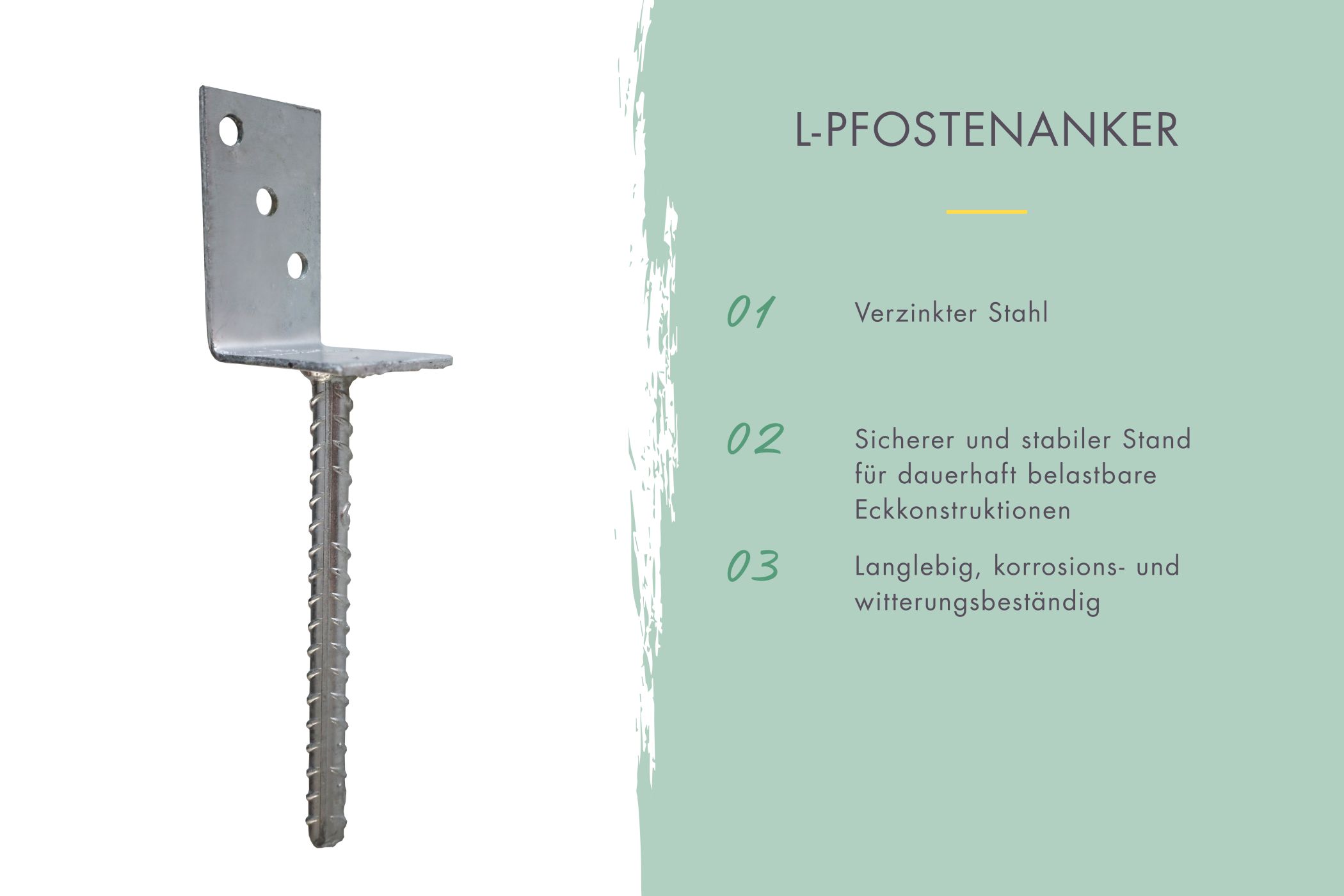 L-Pfostenanker für Karibu 9x9 Eckpfosten