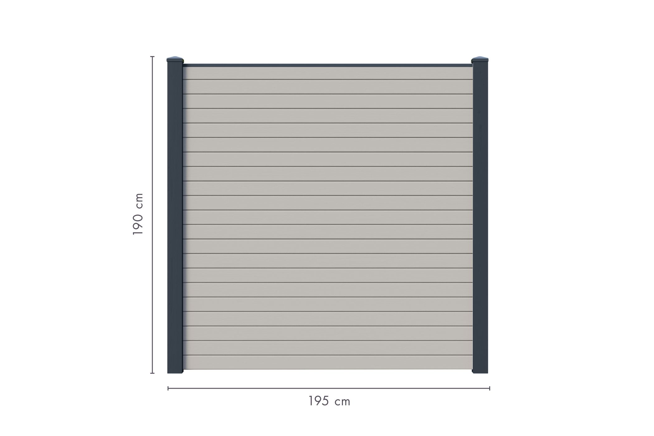 Sichtschutzzaun Komplettset lichtgrau / 1-10 Zaunfelder je 195 x 186 cm