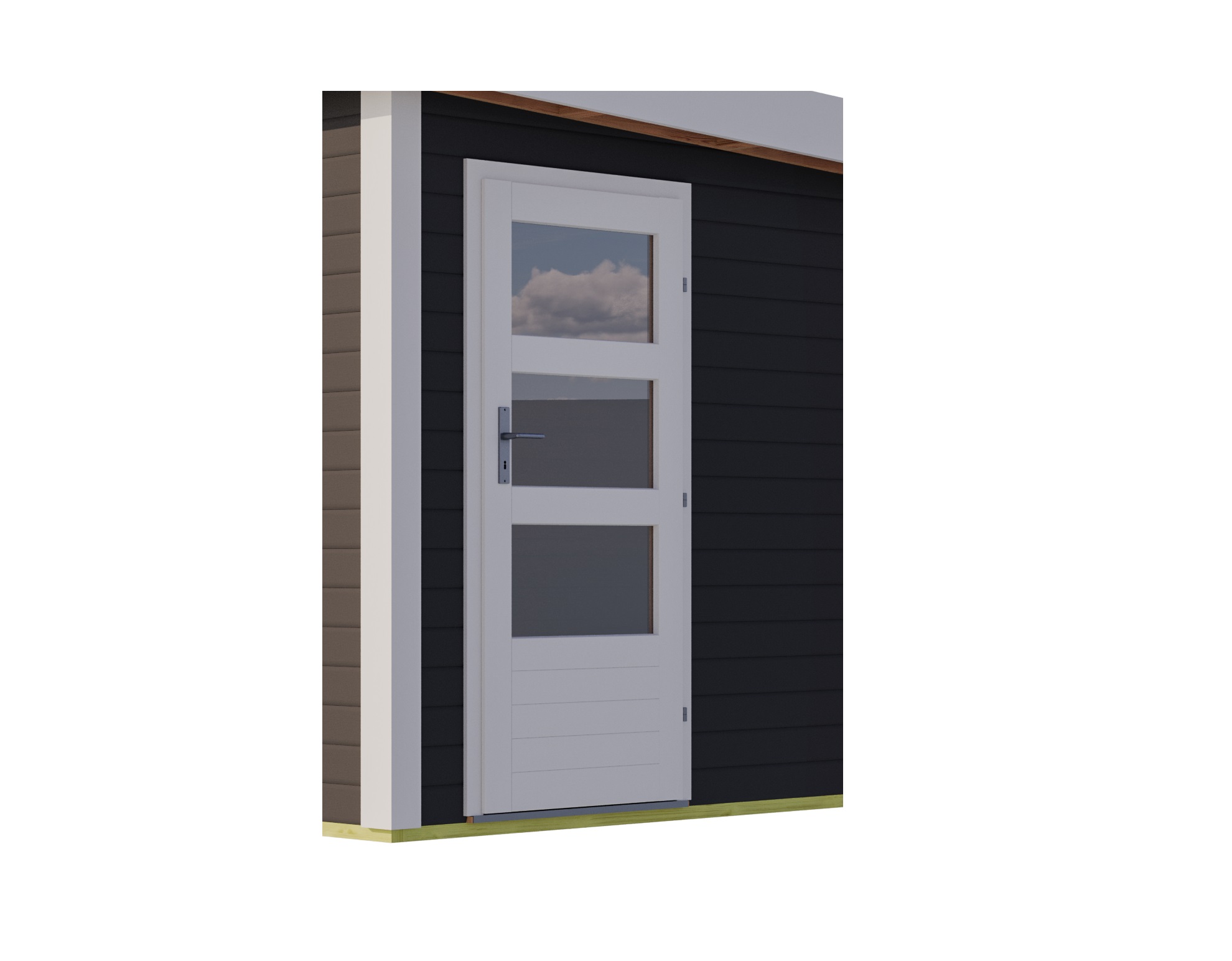 Einflügeltür Gartenhaustür 38mm elfenbeinweiß / Lagerabverkauf