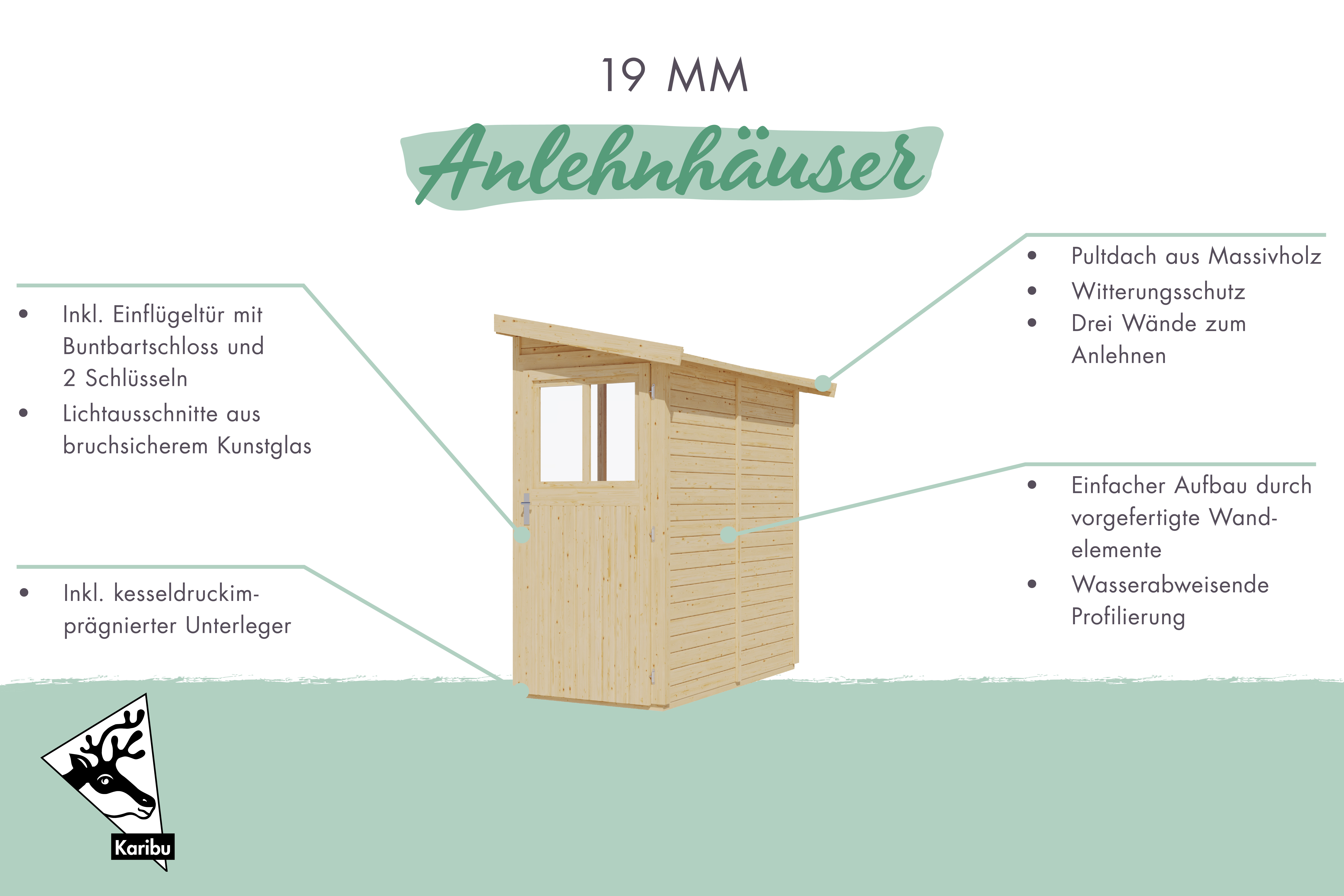 Gartenhaus Görlitz terragrau / Lagerabverkauf