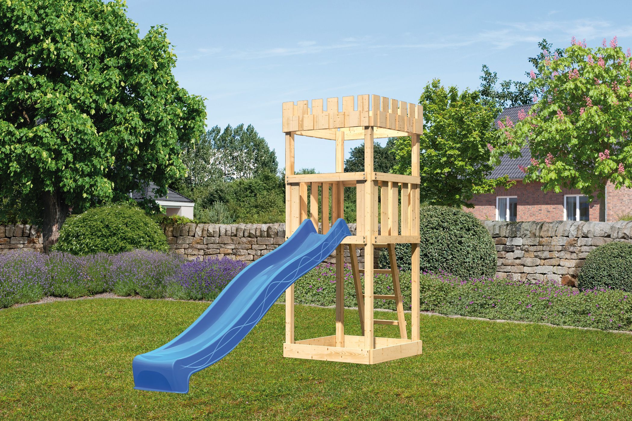 Gras, Spielbereich, Spielbereich im Freien, Draußen, Rutsche