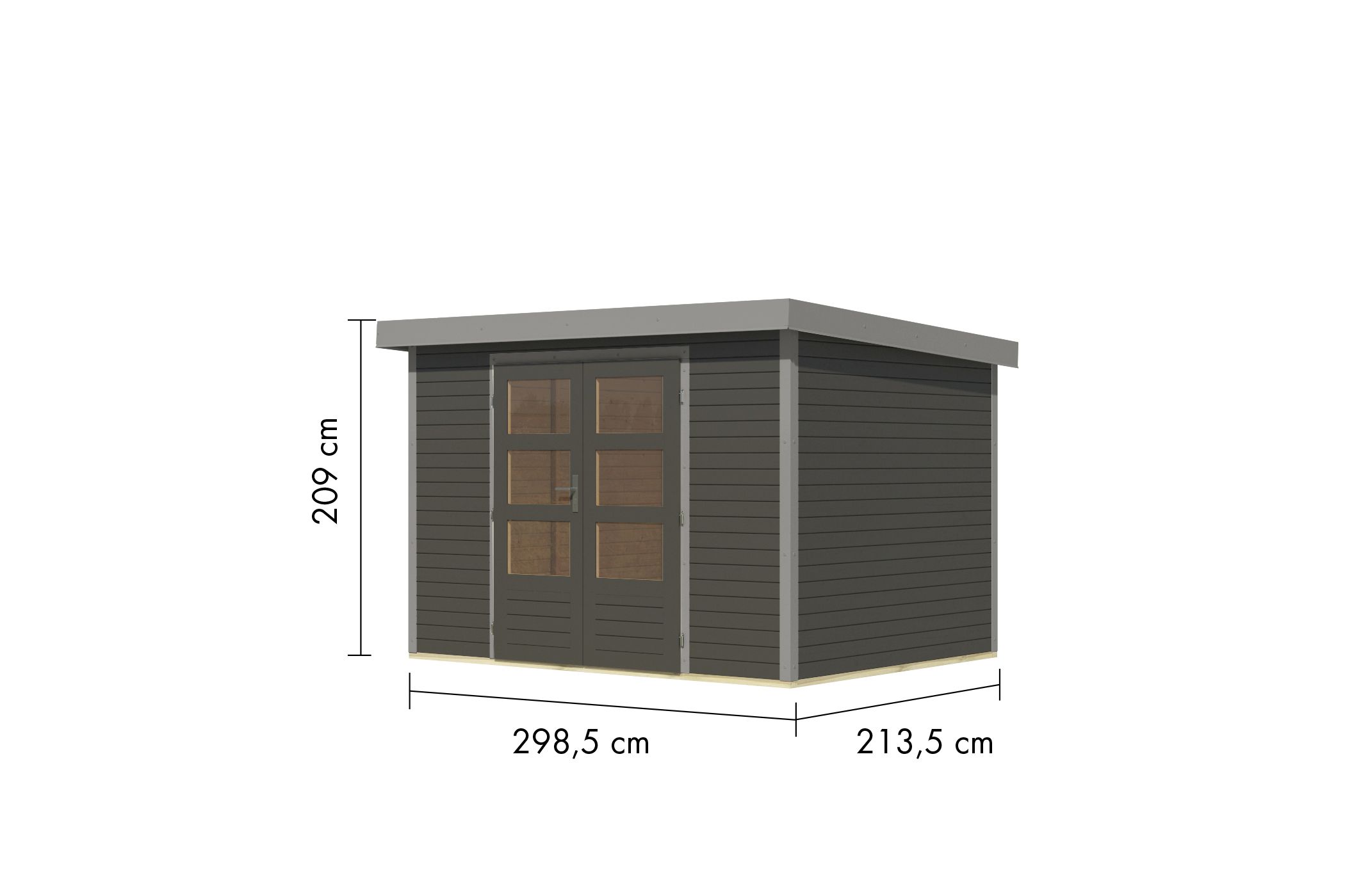 Gartenhaus Holz & Metall Jupiter 4 terragrau - Metall graualuminium / Lagerabverkauf