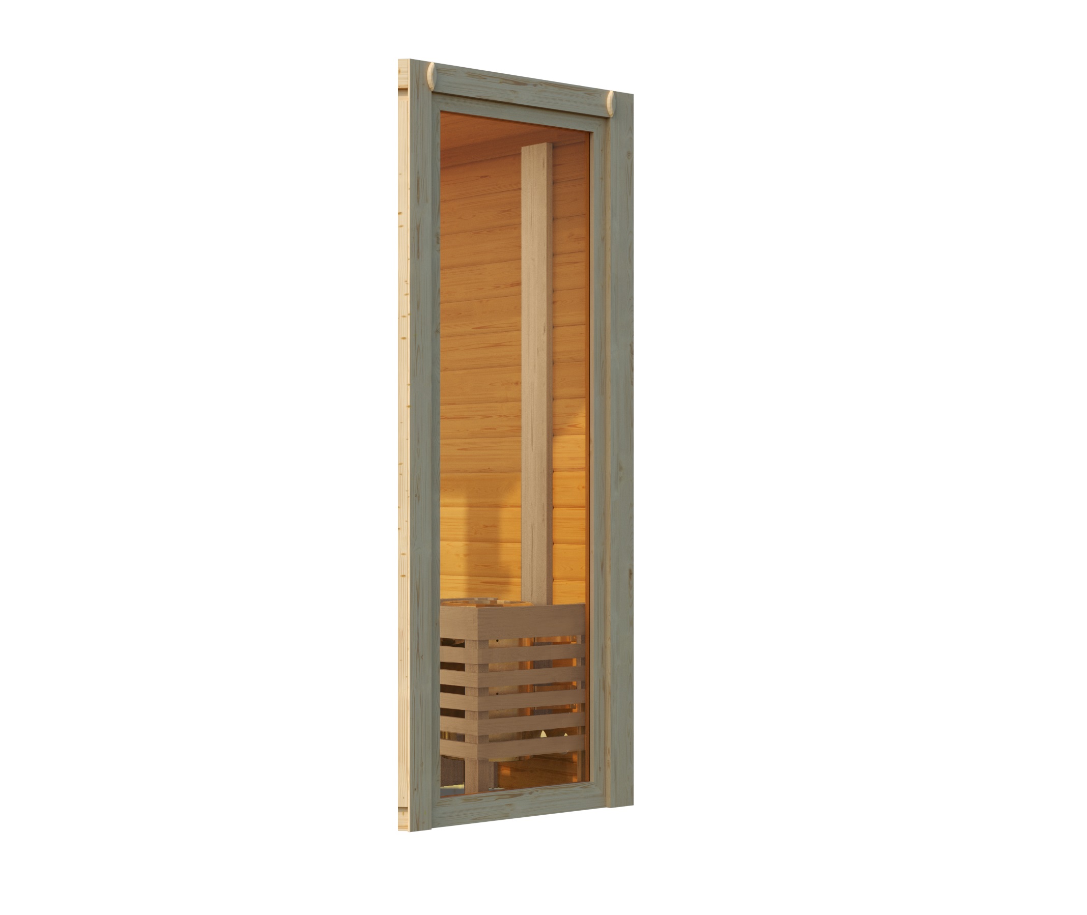 Saunafenster 204 x 74 cm bronziert für 38mm Saunen / Lagerabverkauf