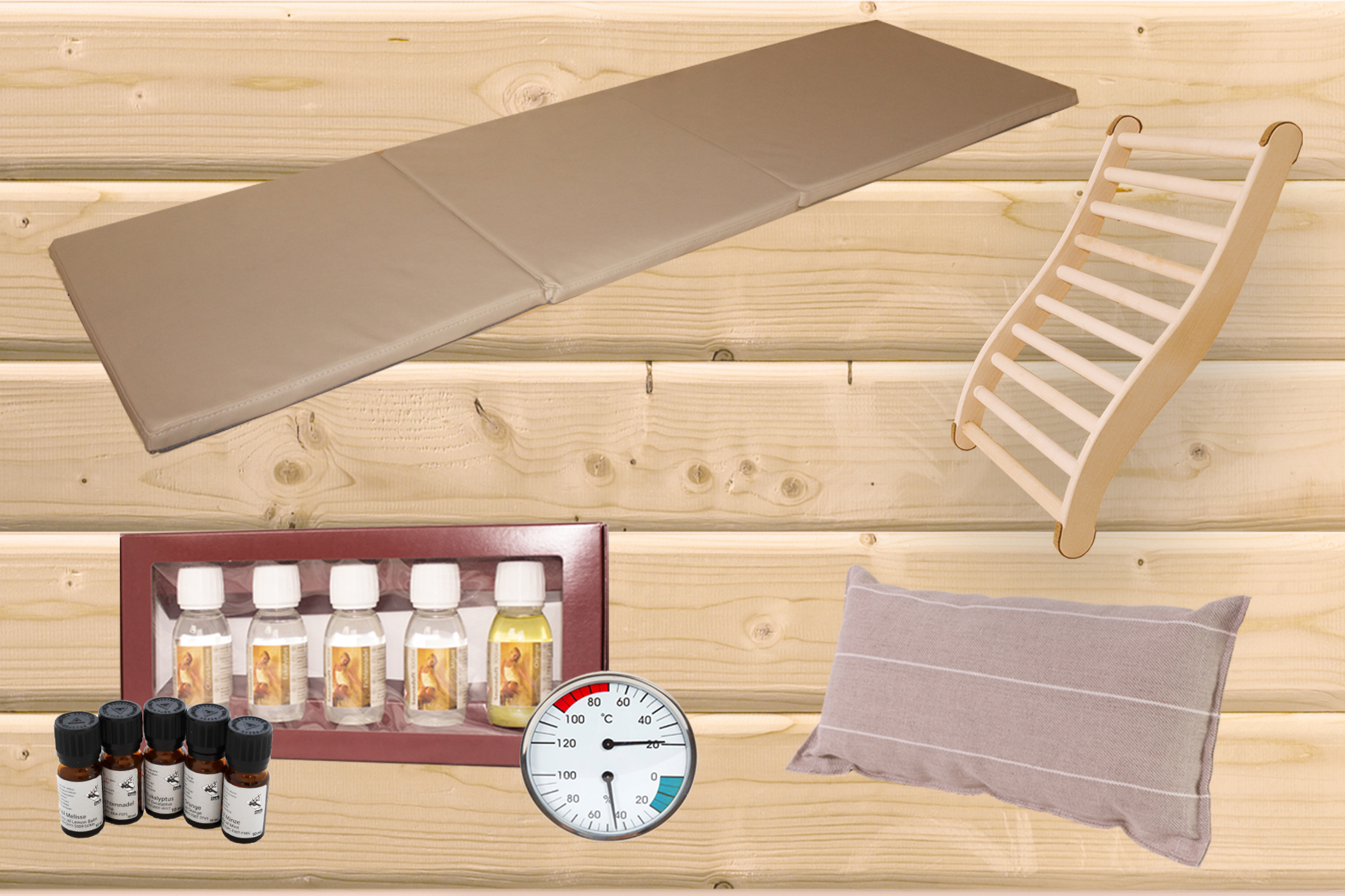 Saunazubehörset Zubehörpaket Premium 10 Teilig