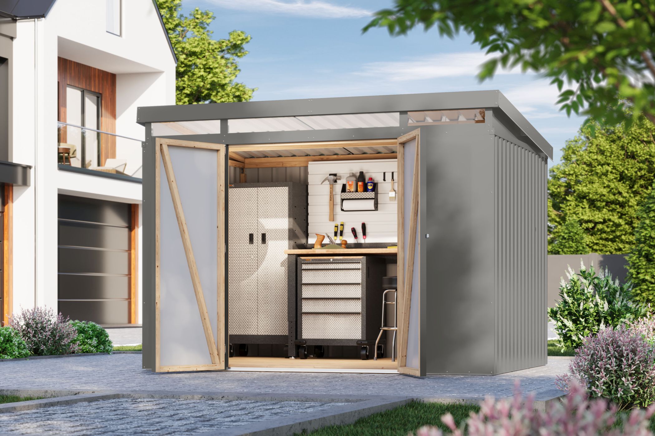 Drinnen, Innenarchitektur, Garage