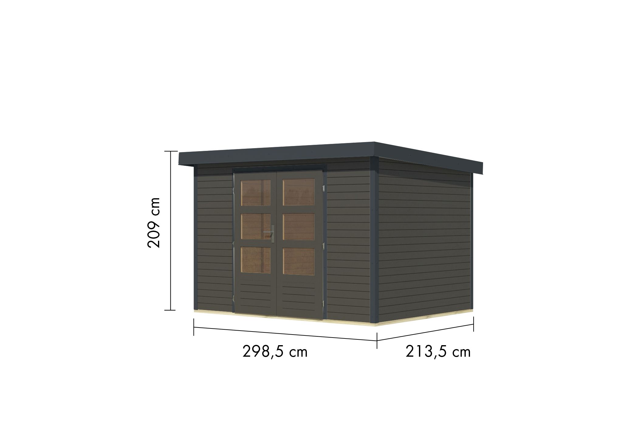 Gartenhaus Holz & Metall Jupiter 4 terragrau - Metall anthrazit / Lagerabverkauf