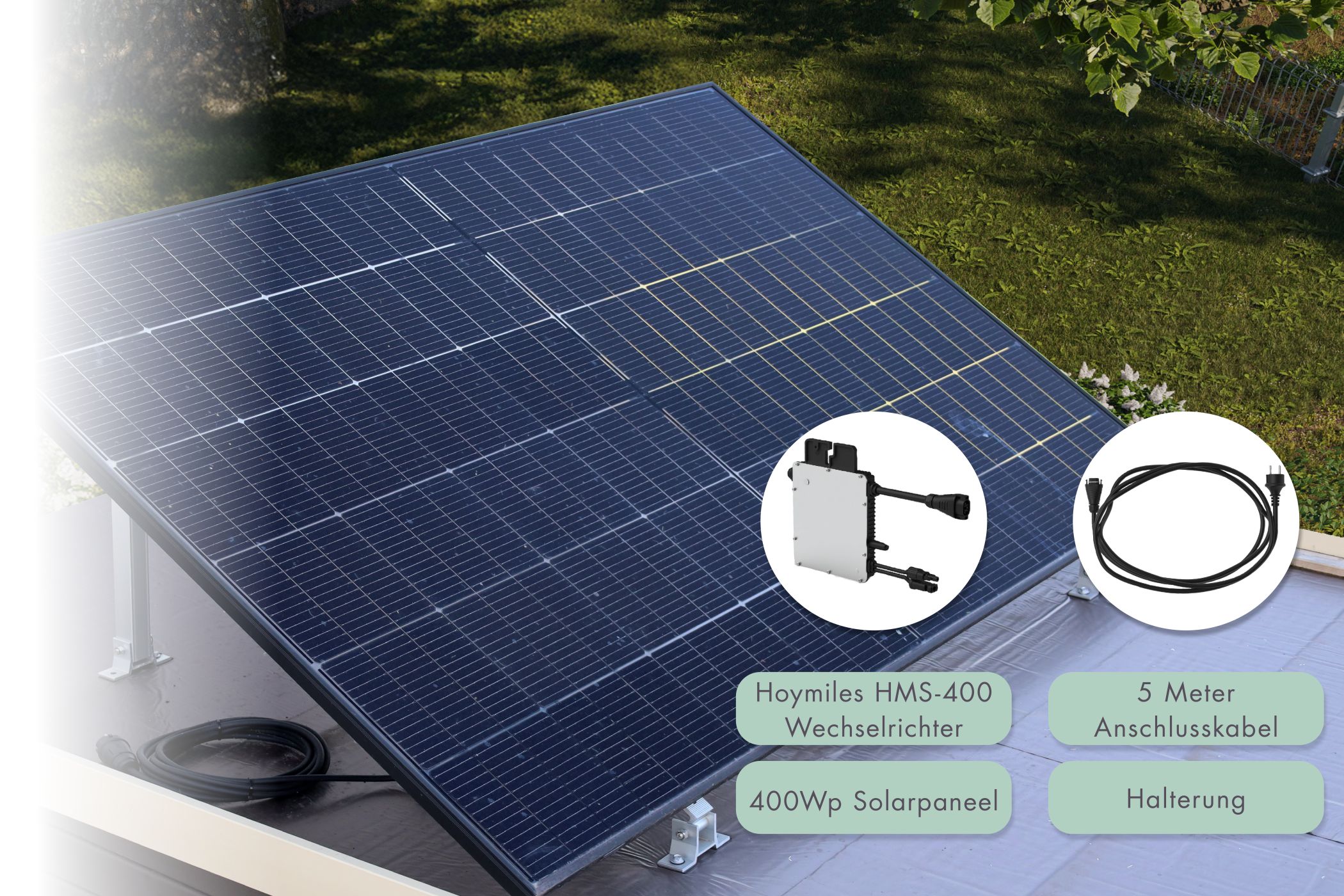 Solarkit Balkonkraftwerk 400Wp / Lagerabverkauf Solarkit Balkonkraftwerk 400Wp / Lagerabverkauf