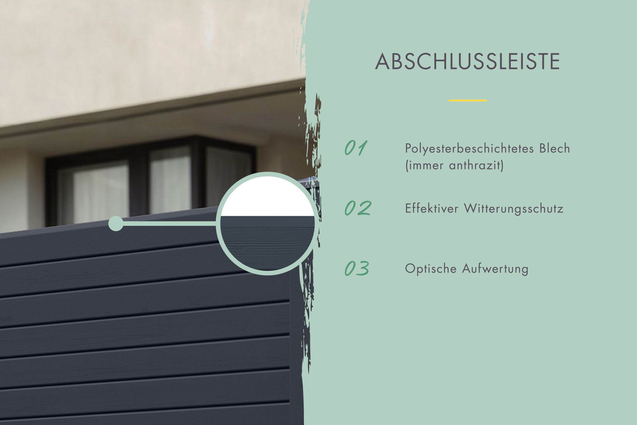 Sichtschutzzaun Zaunfüllung (ohne Zubehör) anthrazit / Zaunfeld 90 x 186 cm