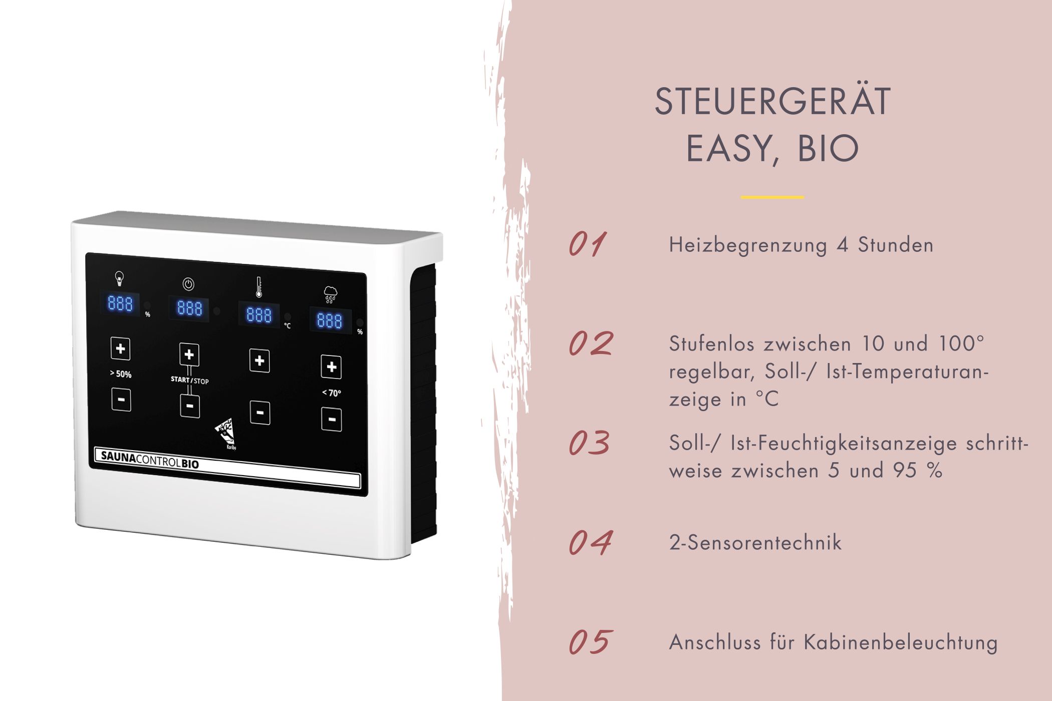Finnischer Saunaofen mit 9 kW und Edelstahlmantel inklusive Diabas-Saunasteinen für Karibu Saunen