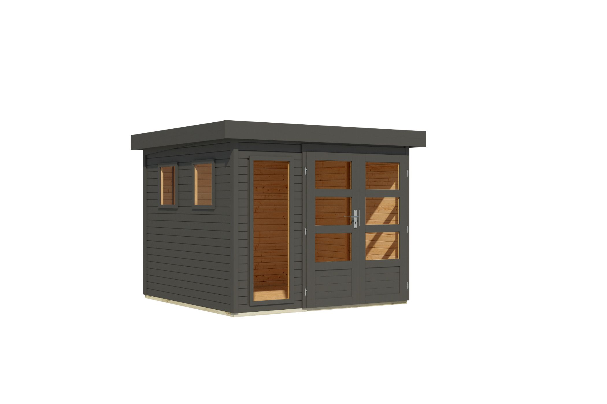 Karibu Gerätehaus Lahar 3,5 in Terragrau komplett, Freisteller