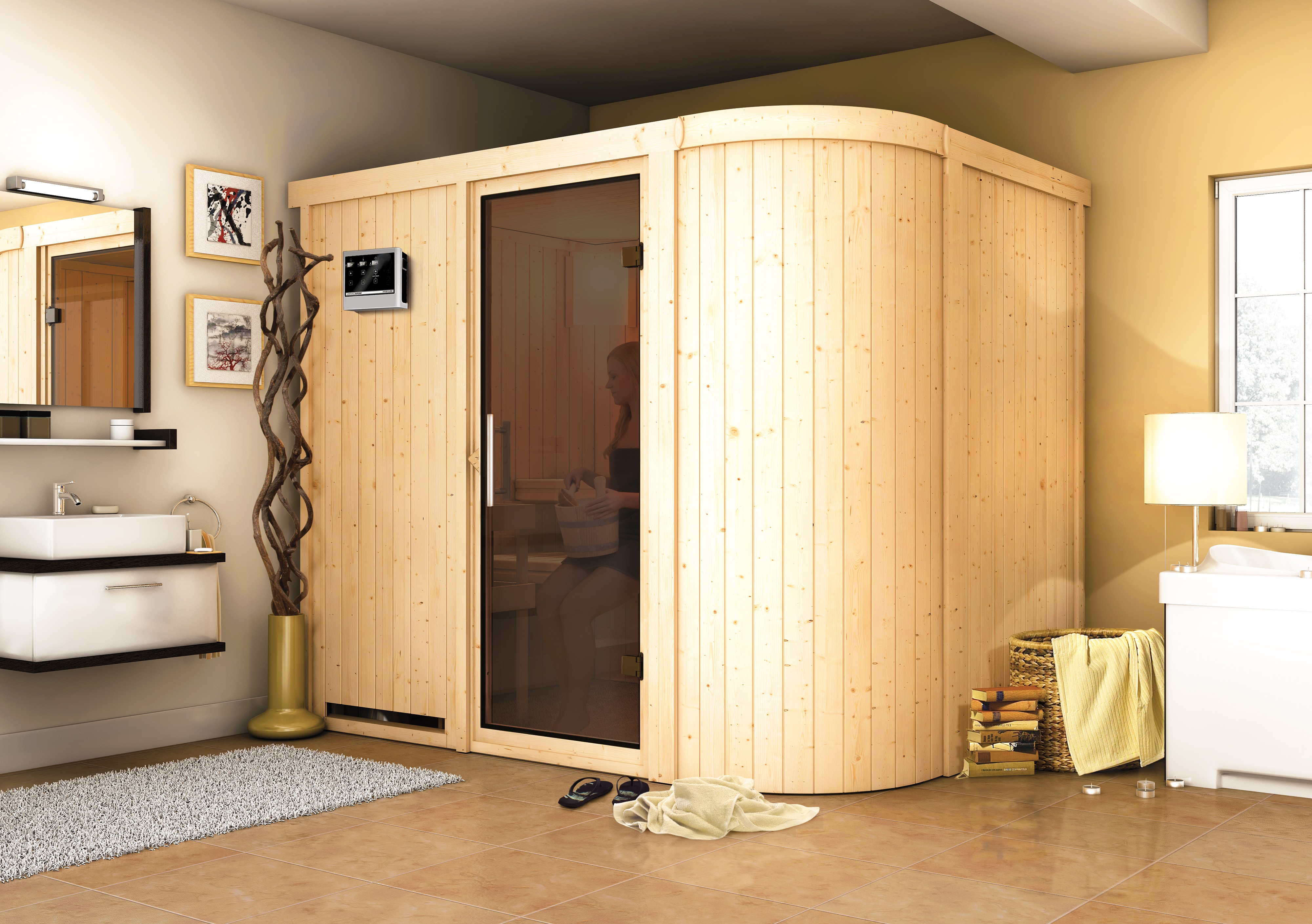 Sauna Titania 4 inkl. 9kW Ofen finnisch / Lagerabverkauf