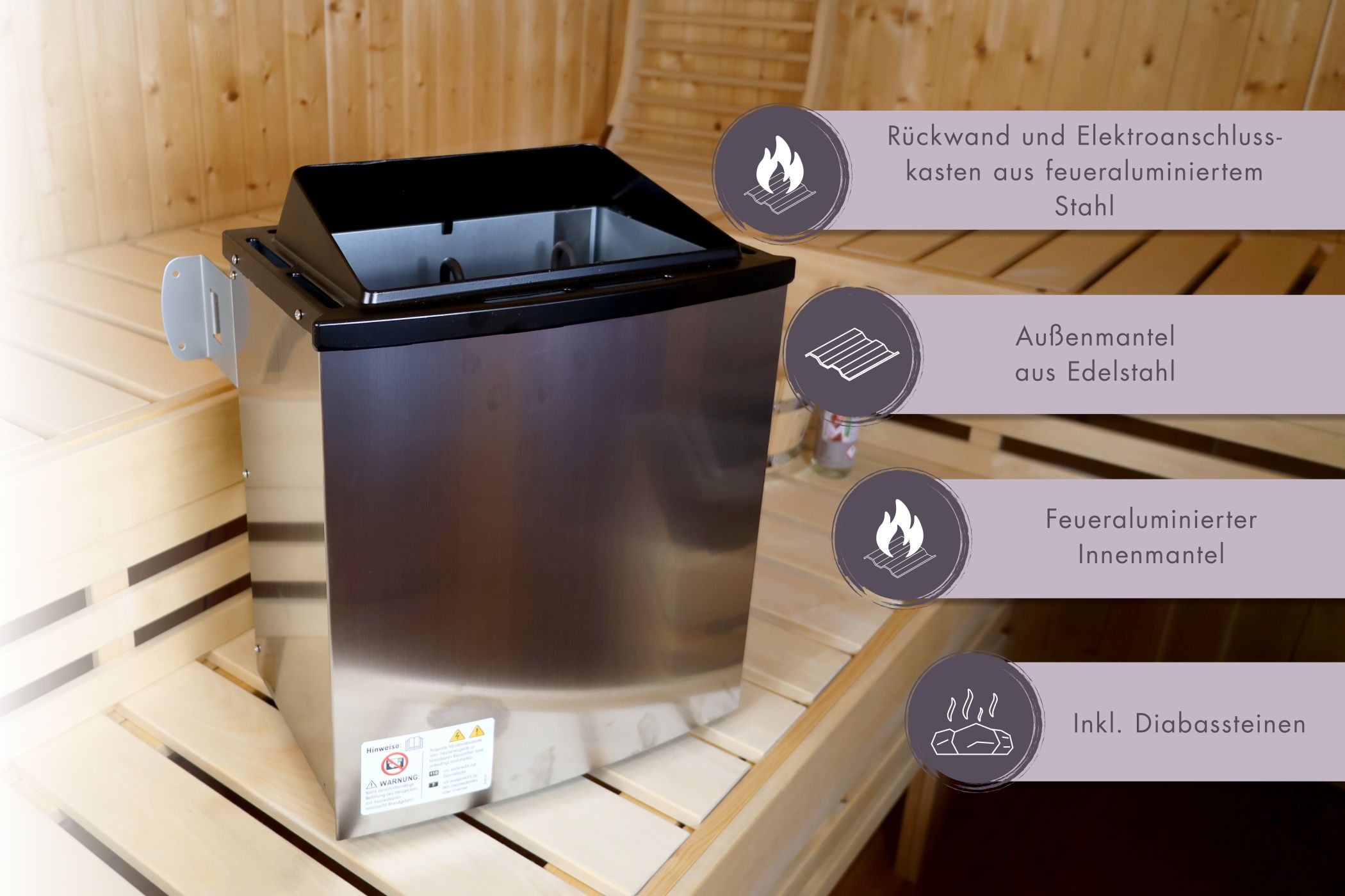 Sparset Saunaofen 11 kW finnisch + Steuergerät HUUM "UKU WIFI" mit App Steuerung
