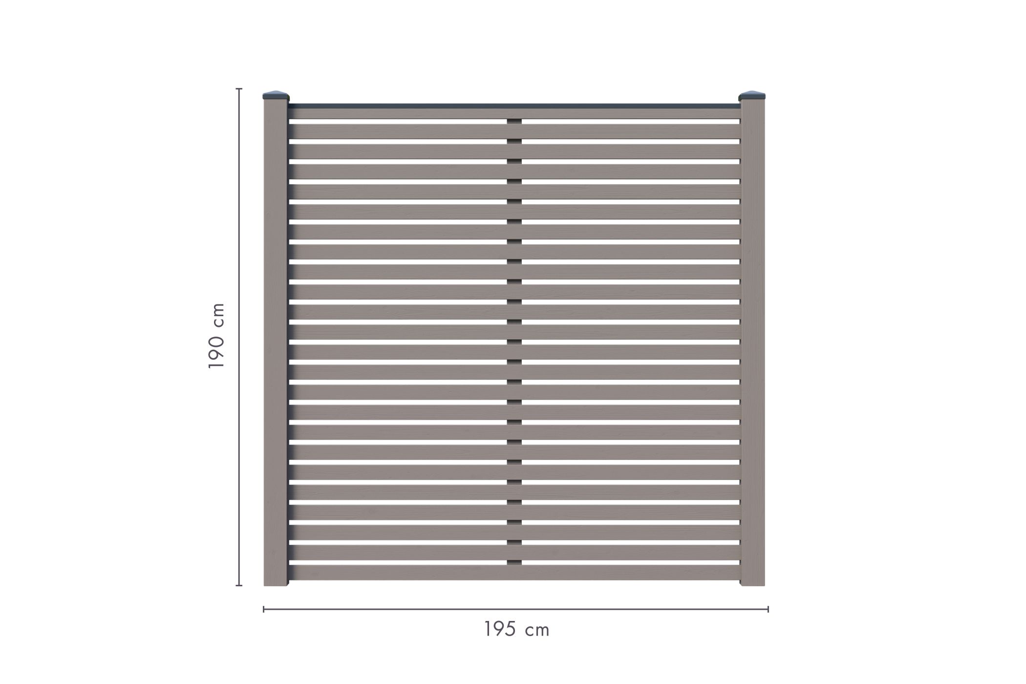 Lamellenzaun Komplettset terragrau / 1-10 Zaunfelder je 195 x 186 cm