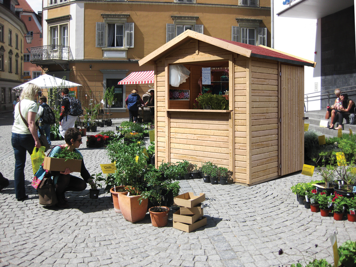 Karibu_Gartenhaus_Marktstand_58489 Verkaufshaus 1