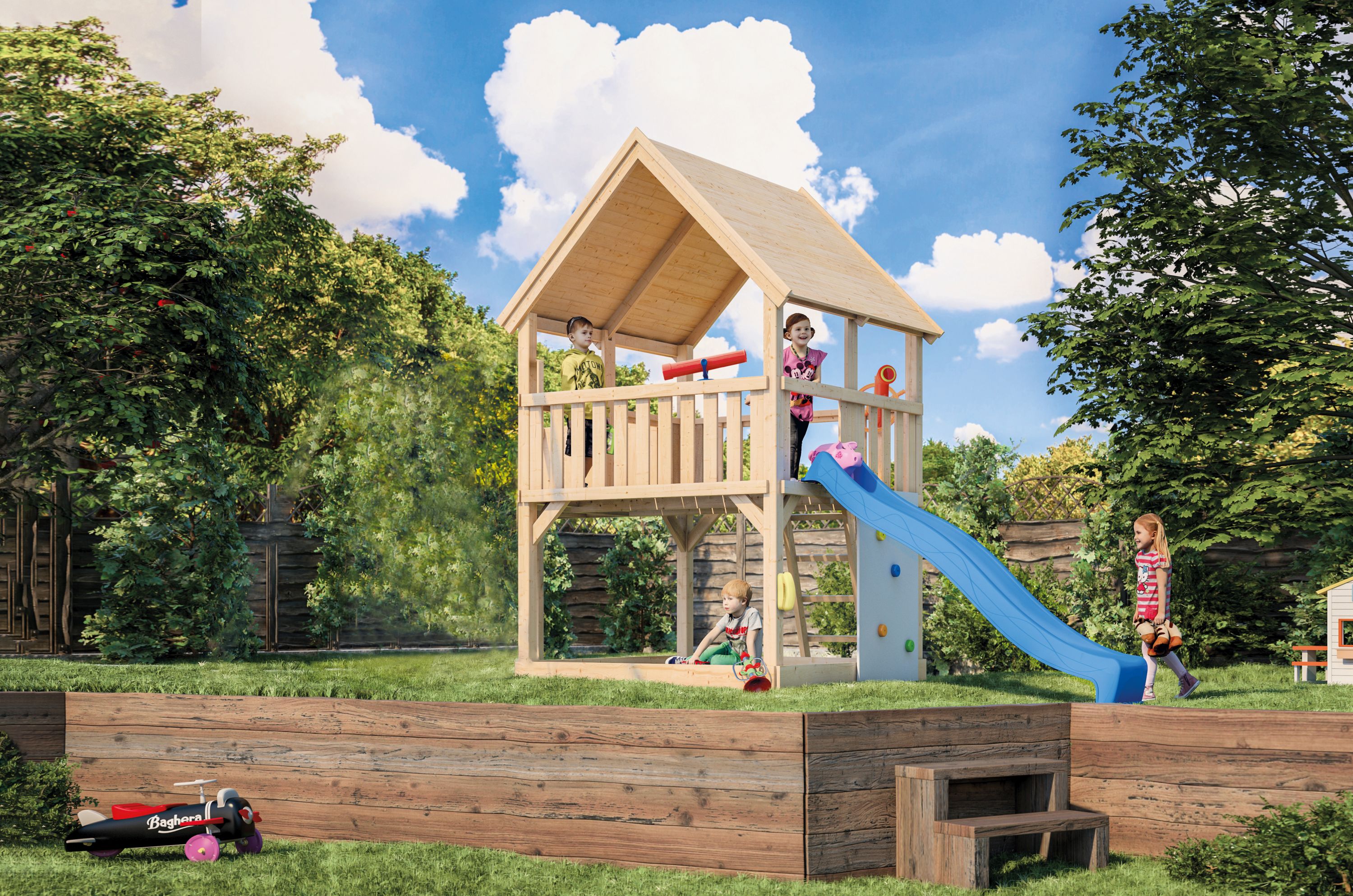 Detailansicht eines AKUBI Spielgeräts aus Holz
