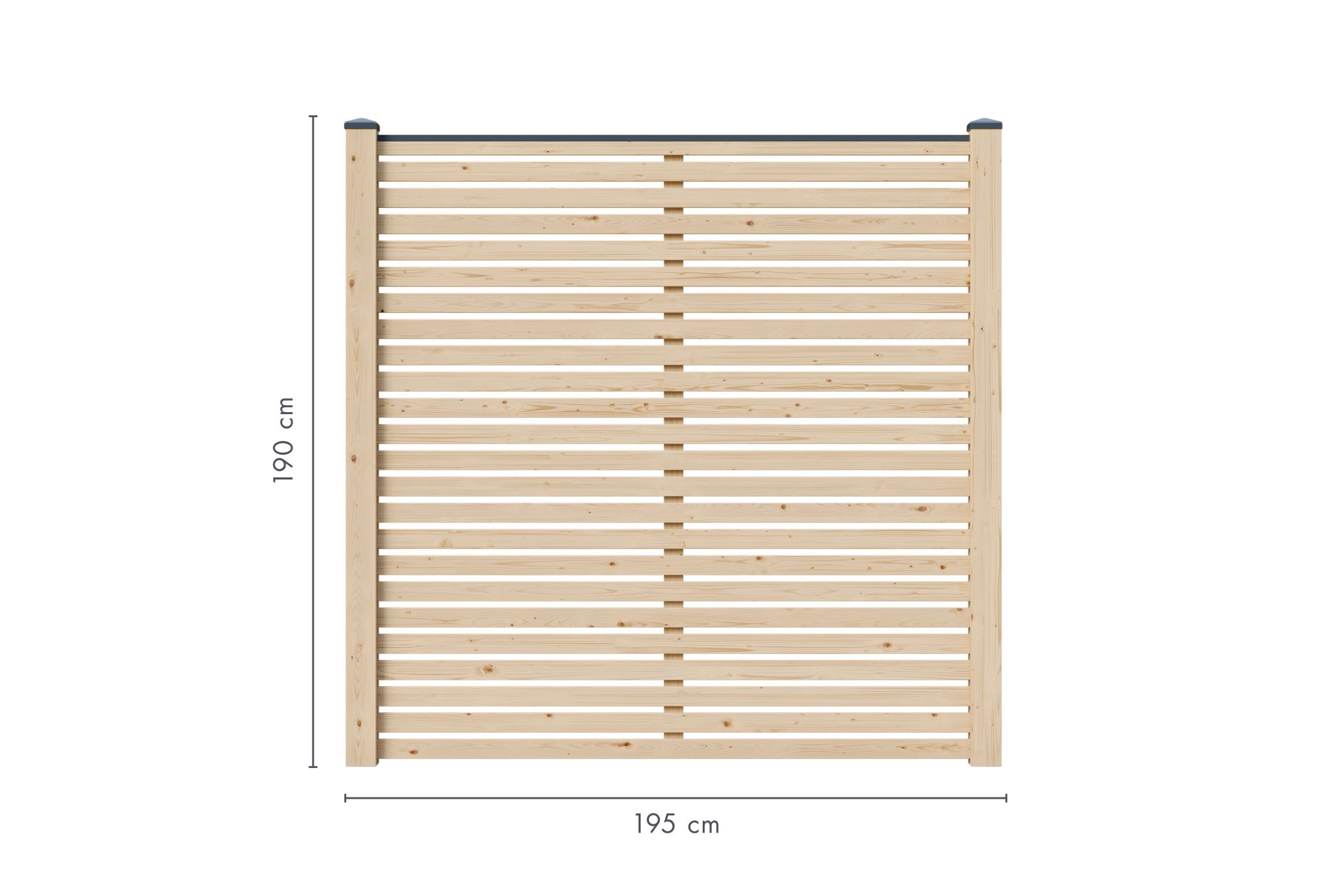 Lamellenzaun Komplettset naturbelassen / 1-10 Zaunfelder je 195 x 186 cm