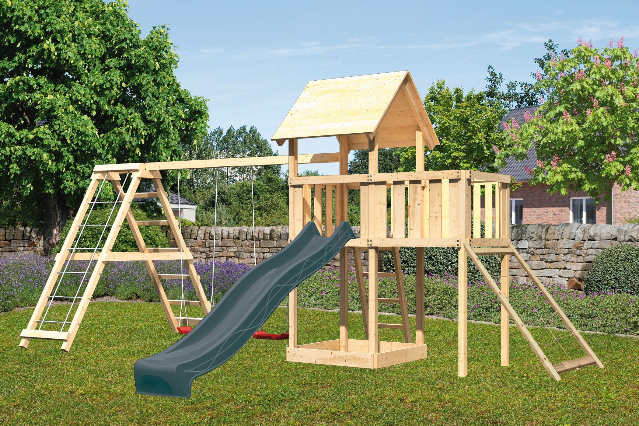 Spielbereich im Freien, Draußen, Spielbereich, Gras, Pflanze