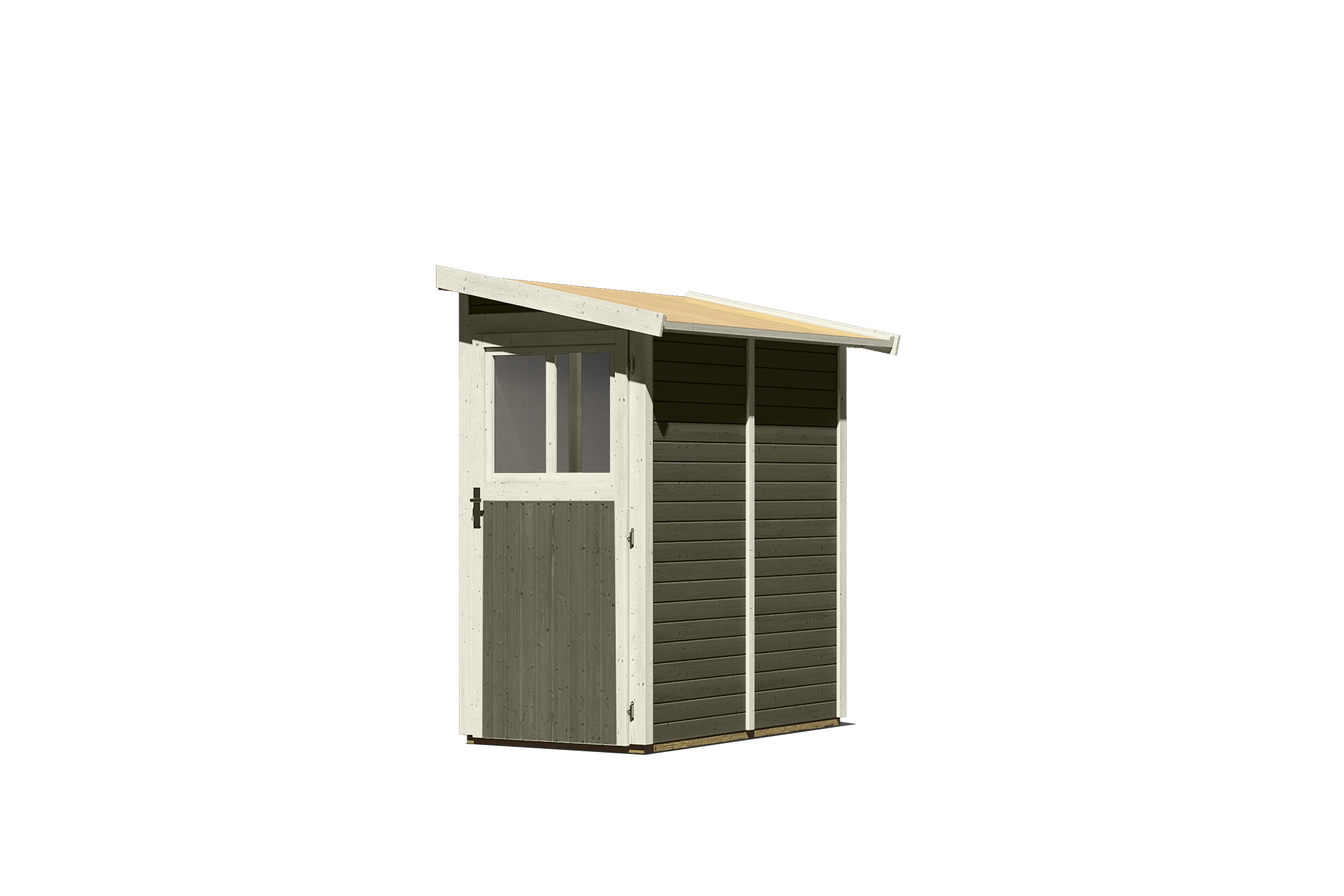Karibu Gerätehaus Görlitz in Terragrau, Freisteller
