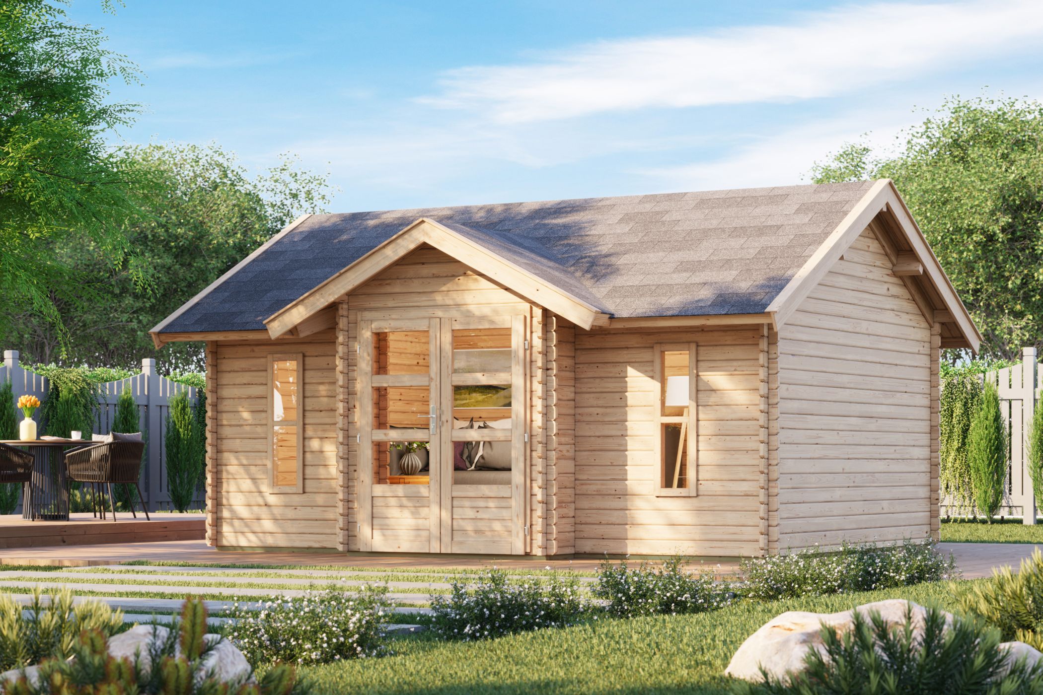 Innenarchitektur, Wohnen, Haus, Gras, Blockhütte