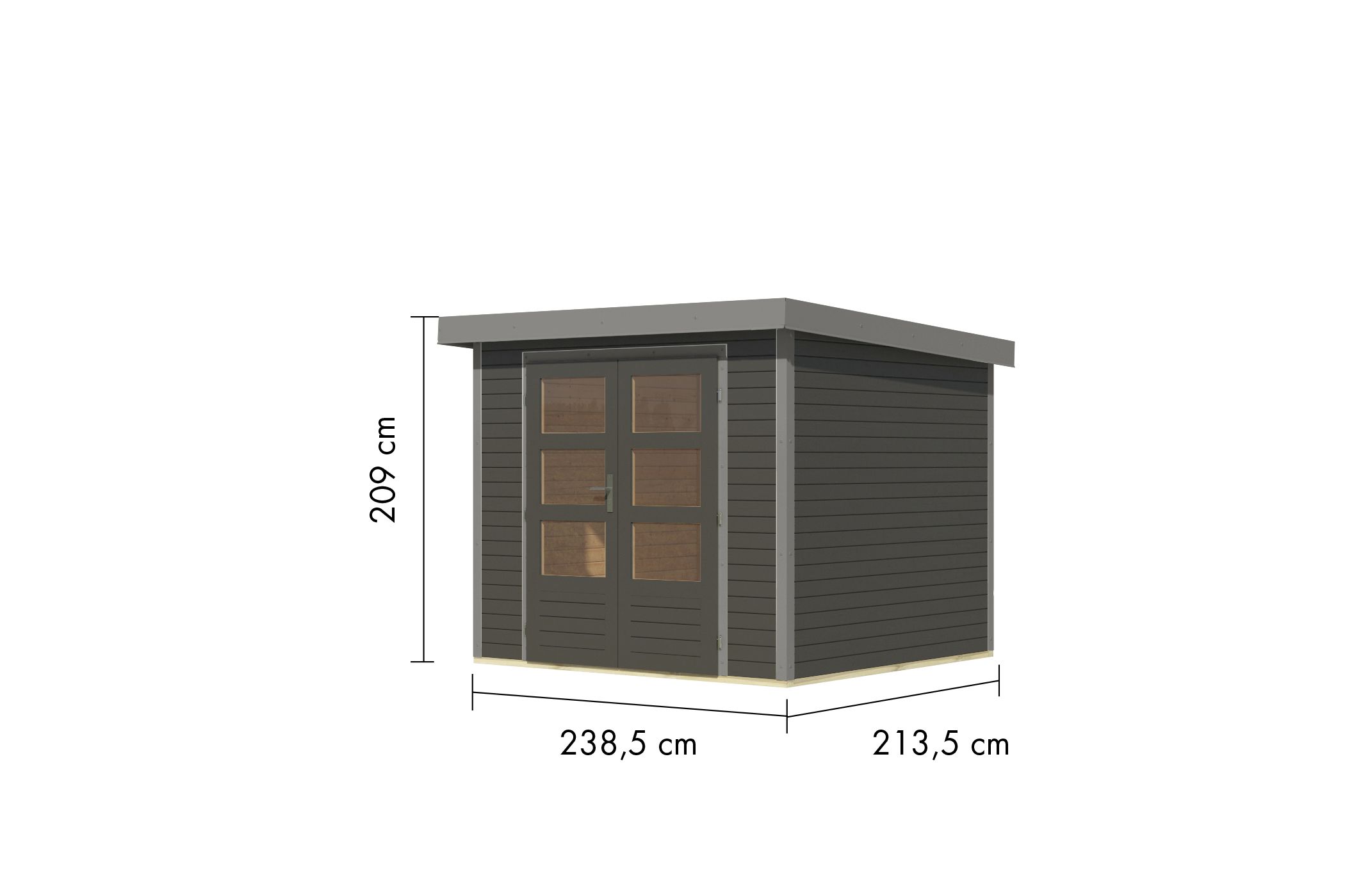 Gartenhaus Holz & Metall Jupiter 3 terragrau - Metall graualuminium / Lagerabverkauf
