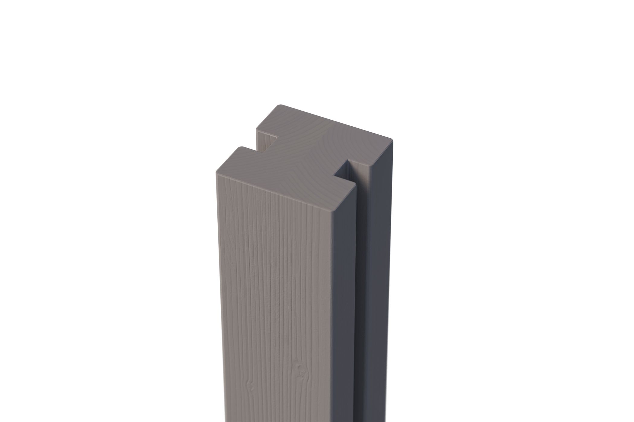 Zaunpfosten Verbindungspfosten terragrau 9x9x190 cm - Duo-Leimholzpfosten