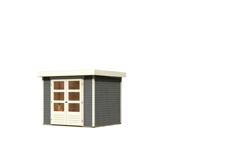 Karibu Gerätehaus Askola 3 in Terragrau, Freisteller