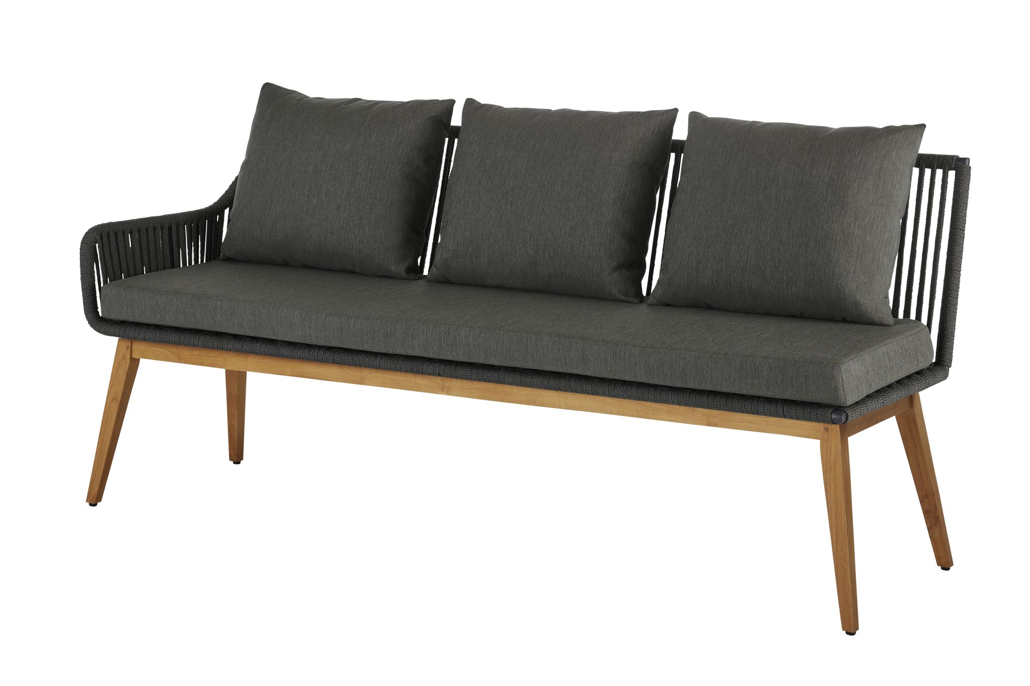 Diamond Garden Lounge Dining Bank Kreta Dark Grey lange Ecke rechts - TEAK