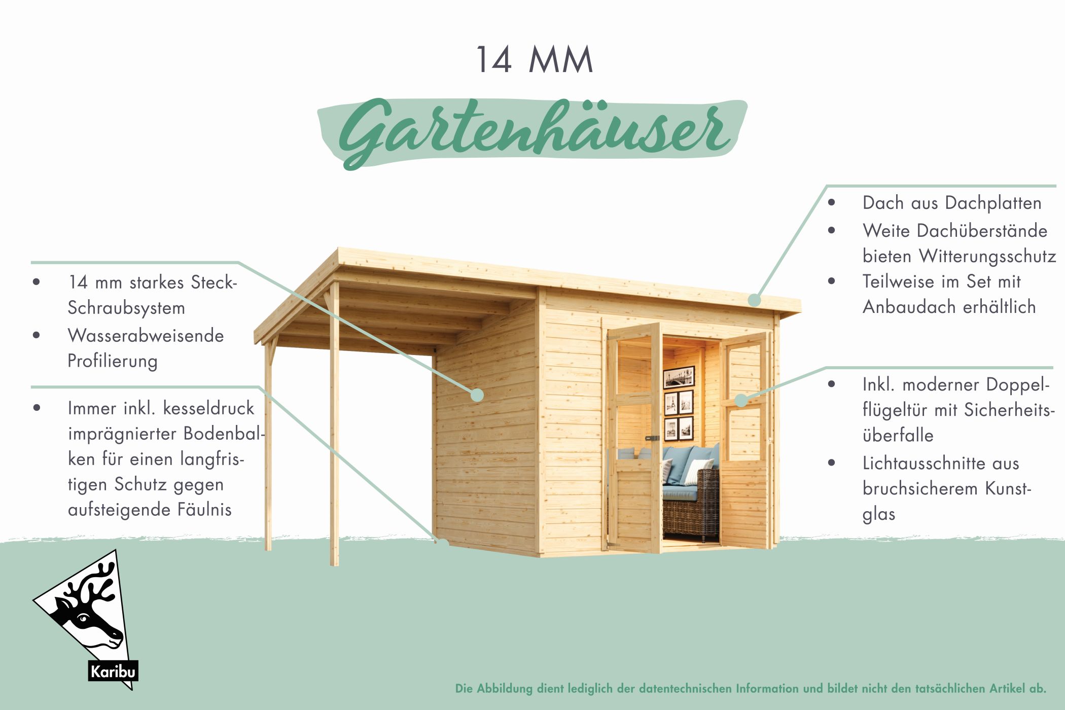 Karibu Gerätehaus Merseburg 4 in Vorvergraut