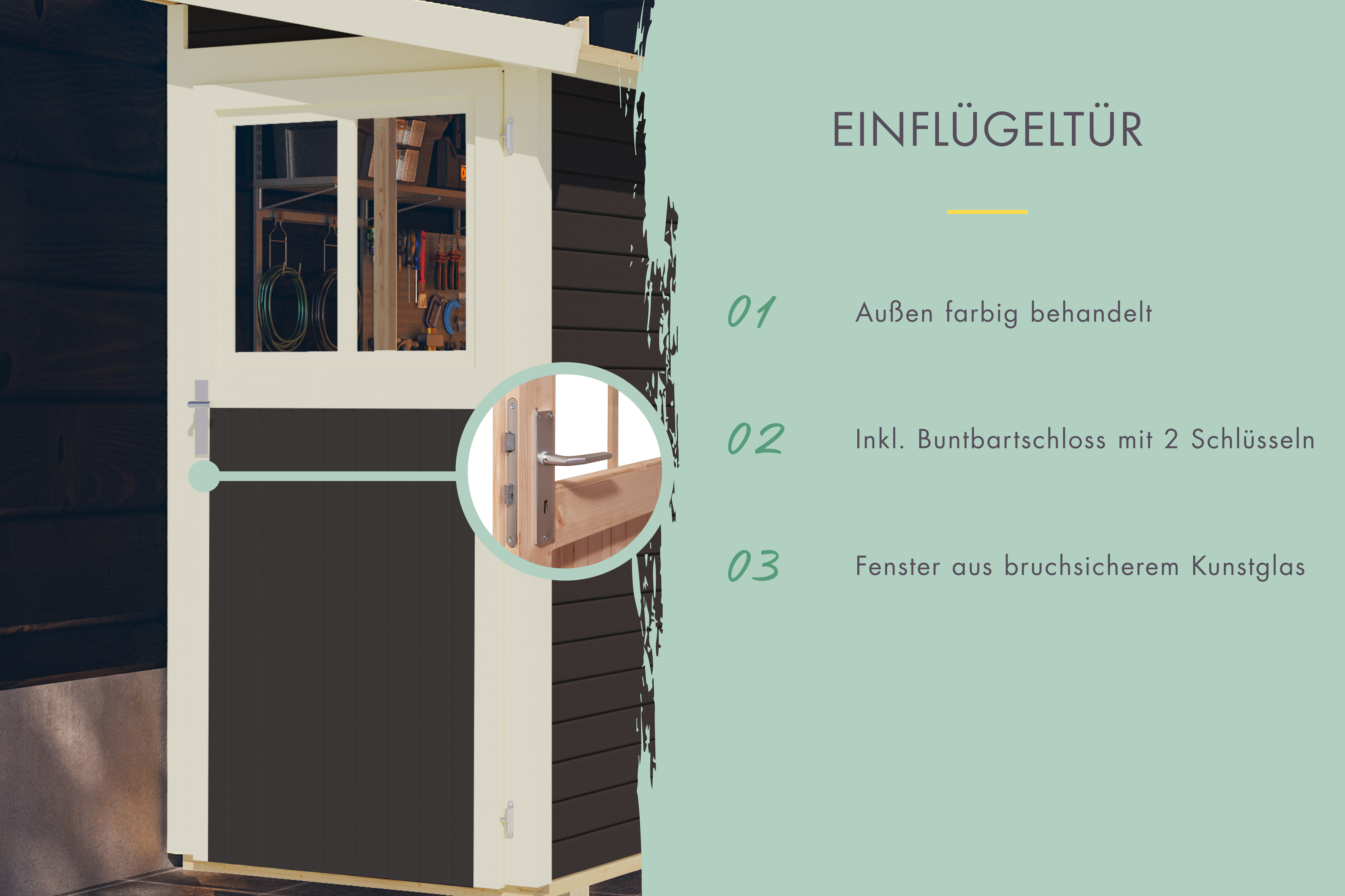 Gartenhaus Görlitz terragrau / Lagerabverkauf