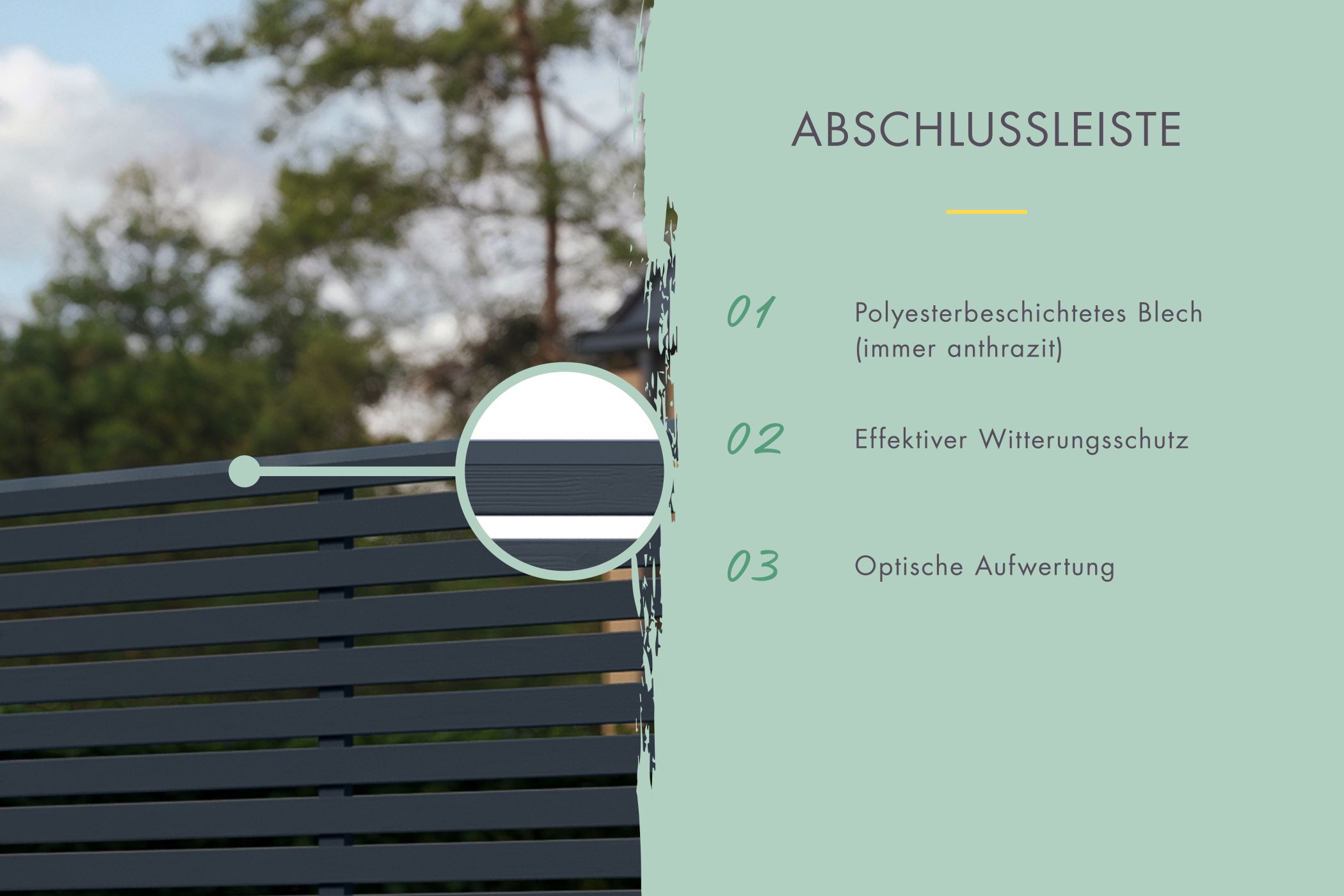 Lamellenzaun Zaunfüllung (ohne Zubehör) anthrazit / Zaunfeld 180 x 186 cm