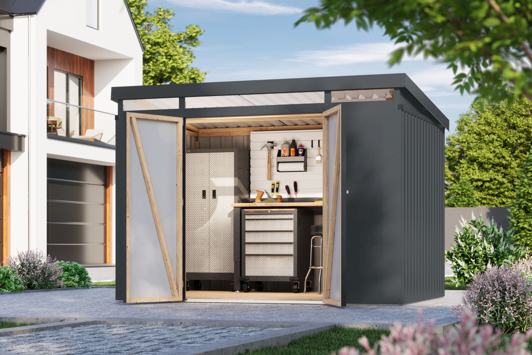 Drinnen, Innenarchitektur, Garage