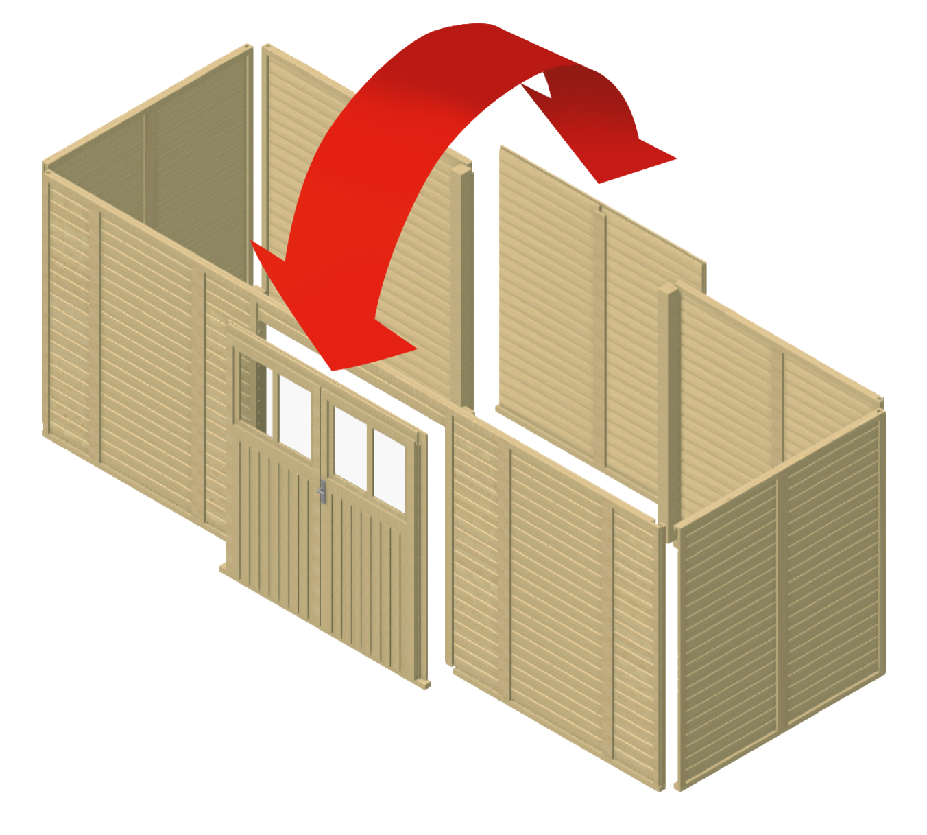 Geräteraum für Doppelcarport