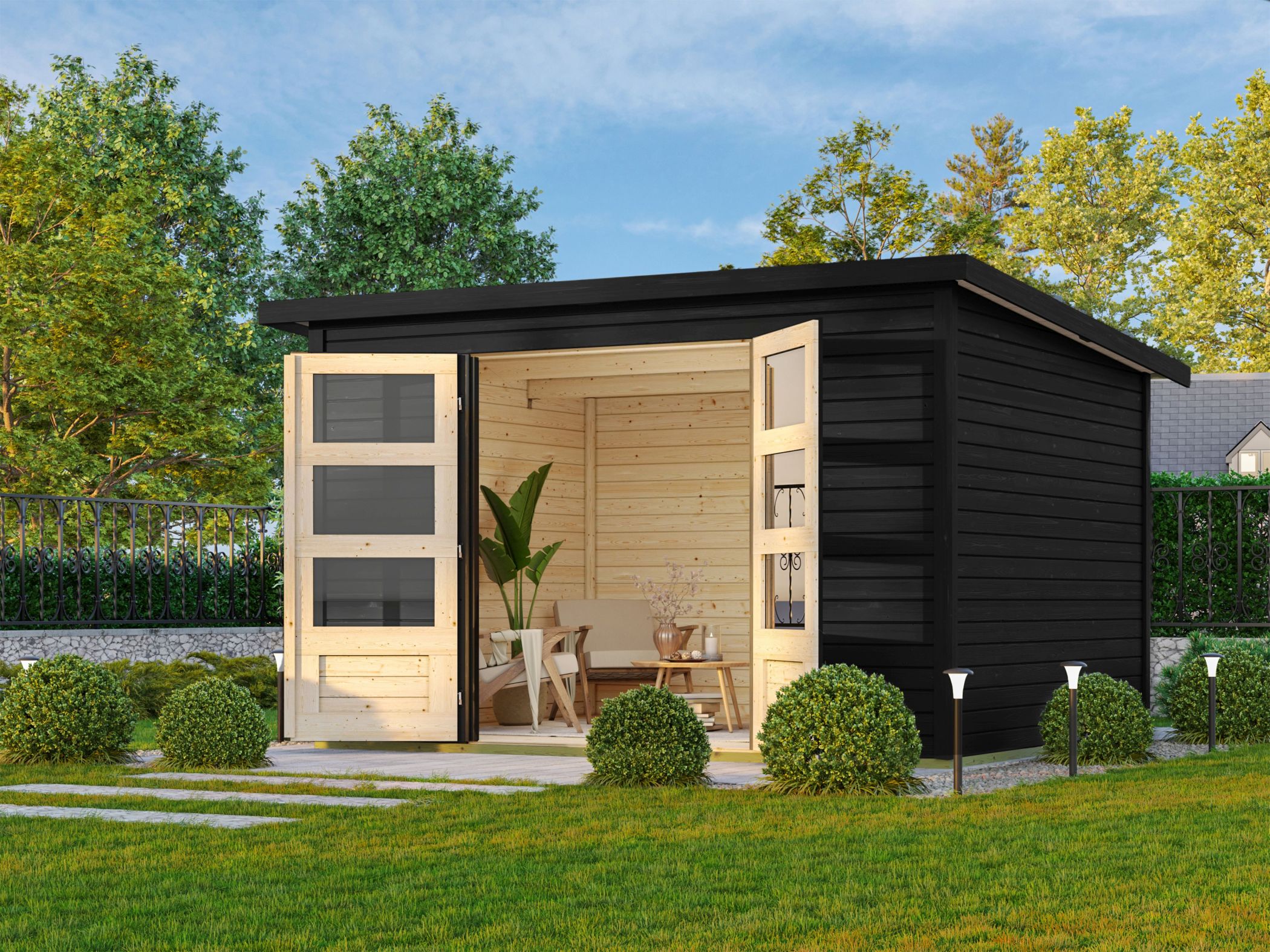 Gartenhaus Stockach 5 schwarz / Lagerabverkauf