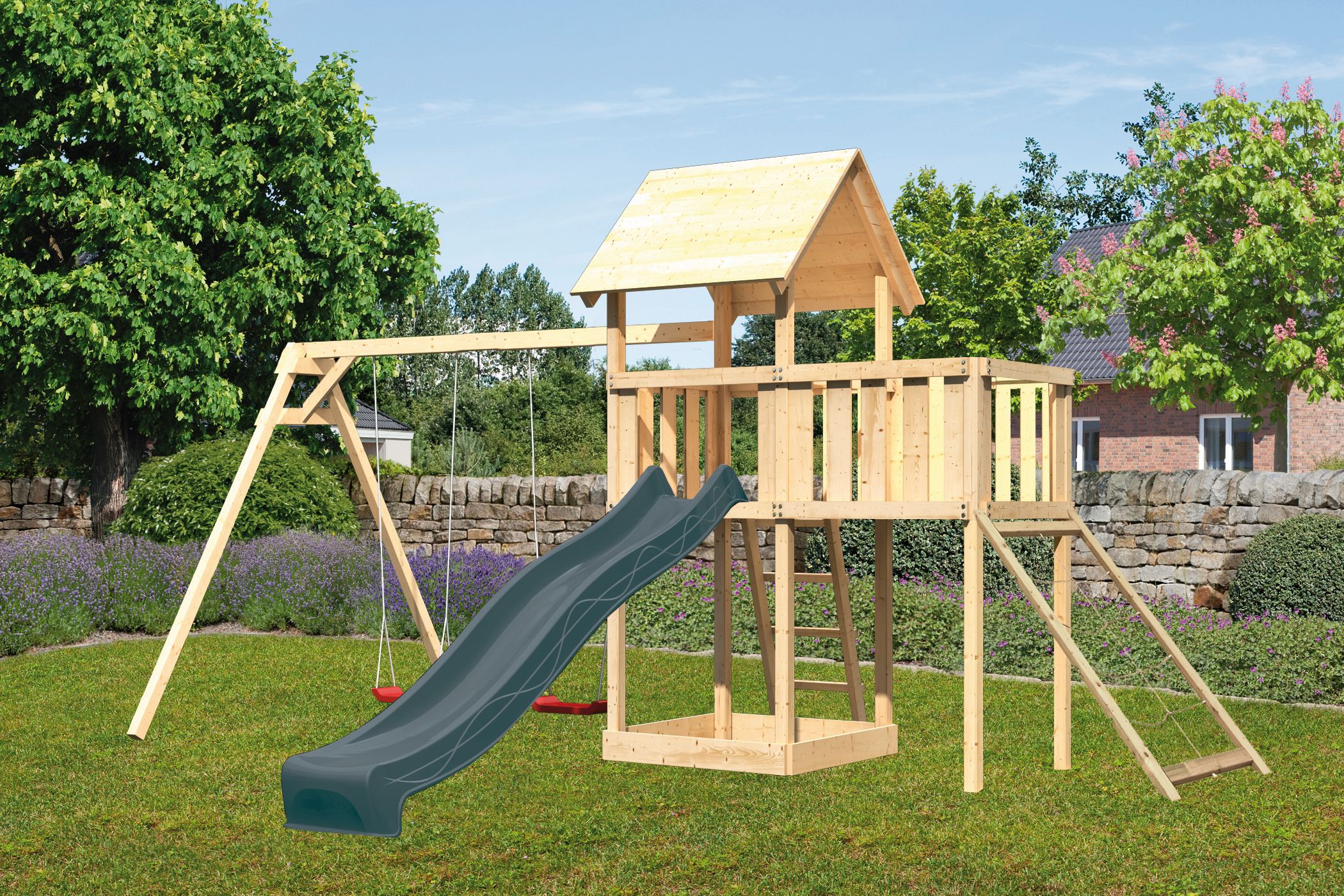 Spielbereich im Freien, Draußen, Spielbereich, Gras, Pflanze